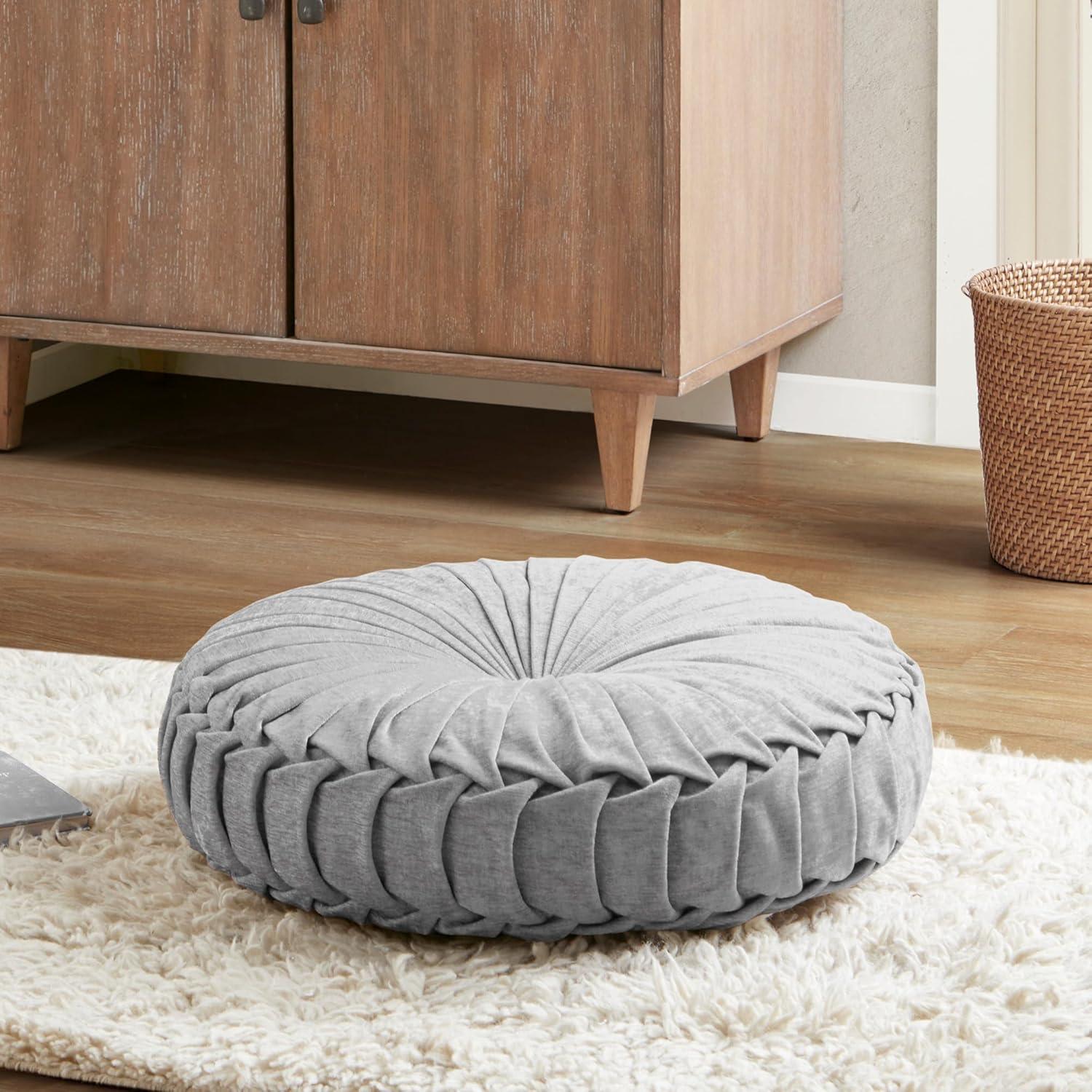 22" Oversize Lorissa Poly Chenille Round Floor Pillow - Intelligent Design