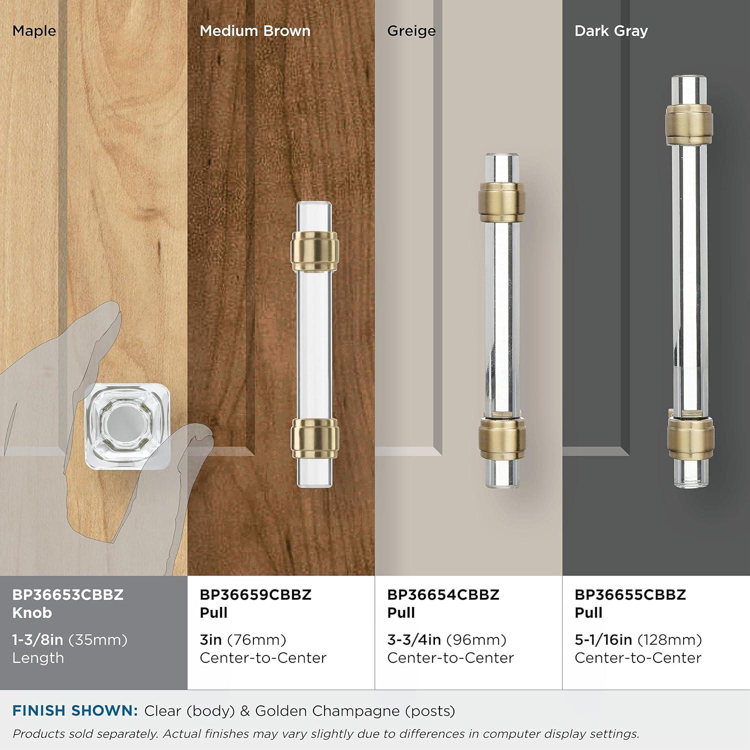 Glacio 1 3/8" Length Square Knob