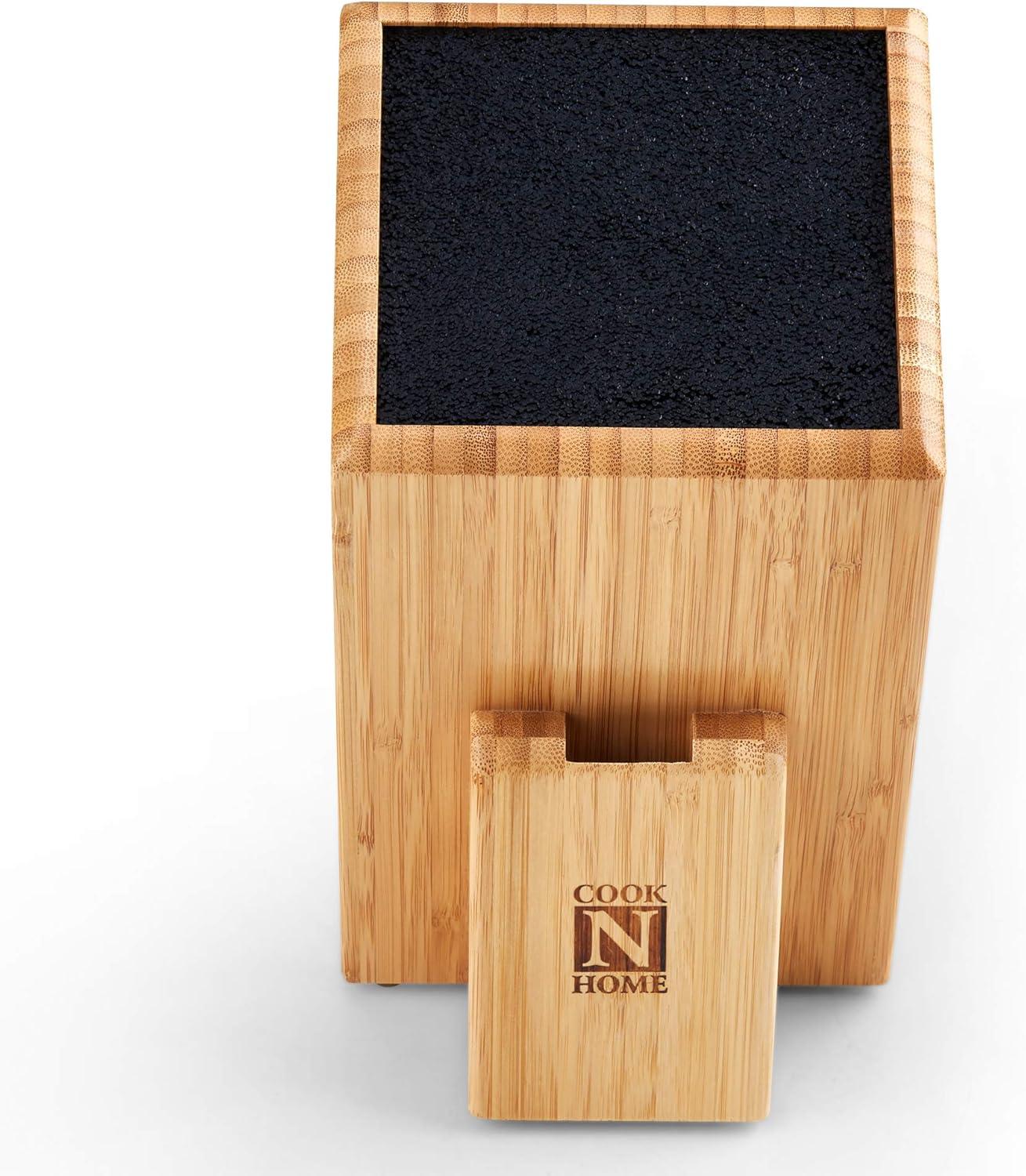 Bamboo Universal Knife Block with Removable Plastic Fibre Insert