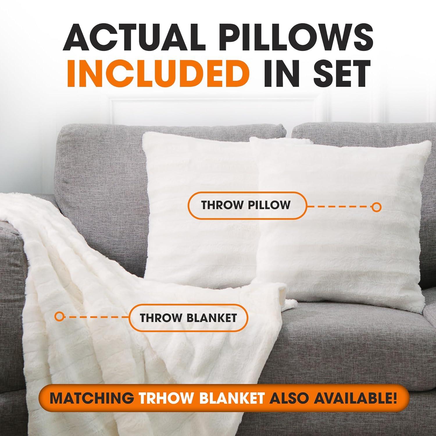 Cheer Collection FRBIN Square Pillow Cover & Insert (Set of 2)