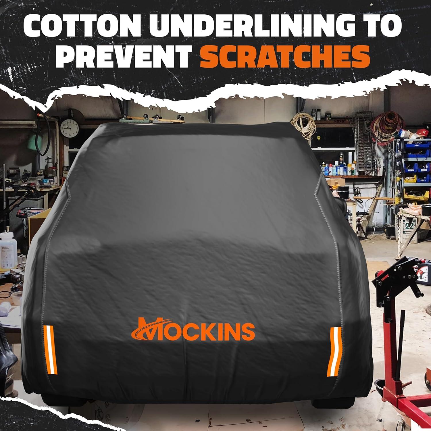 Mockins Heavy Duty Large SUV Car Cover - 200"x75"x75" - 250g PVC Cotton Lining