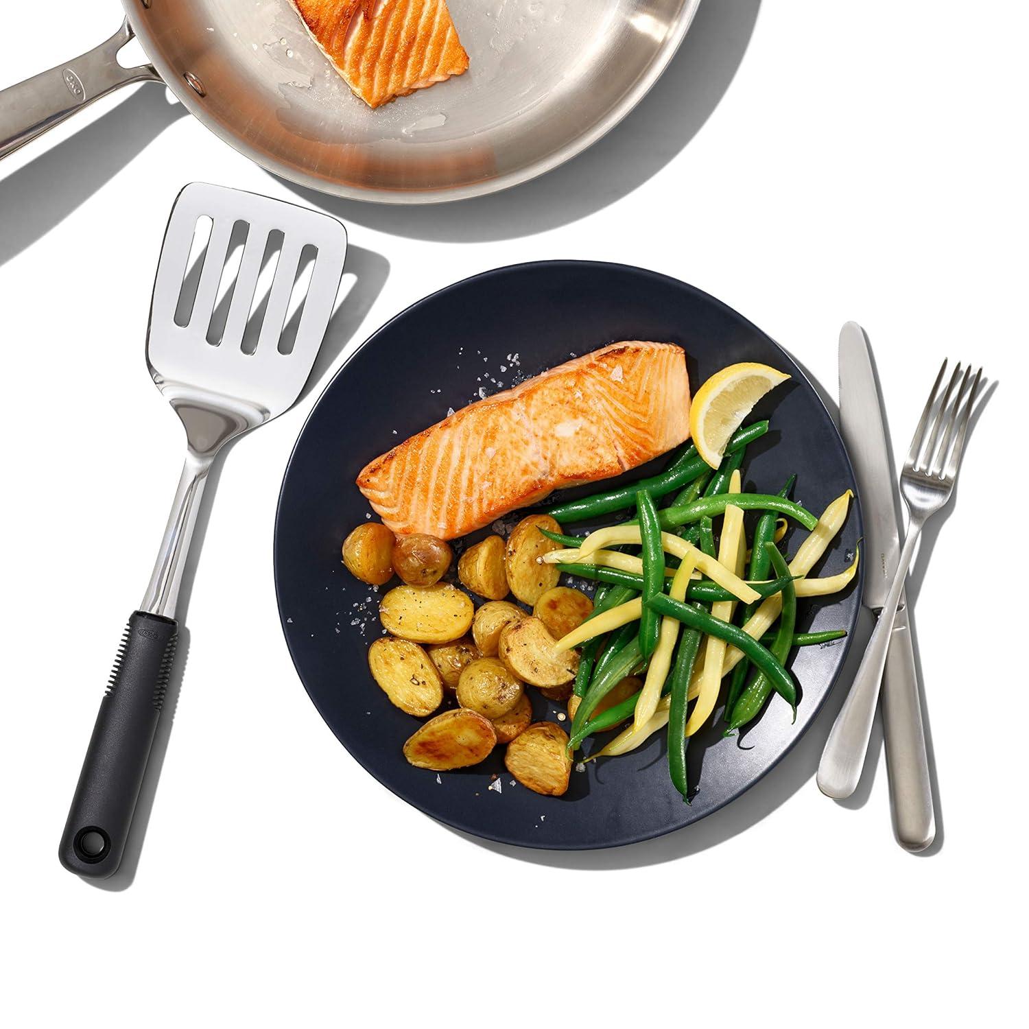 Stainless Steel Turner with Non-Slip Handle