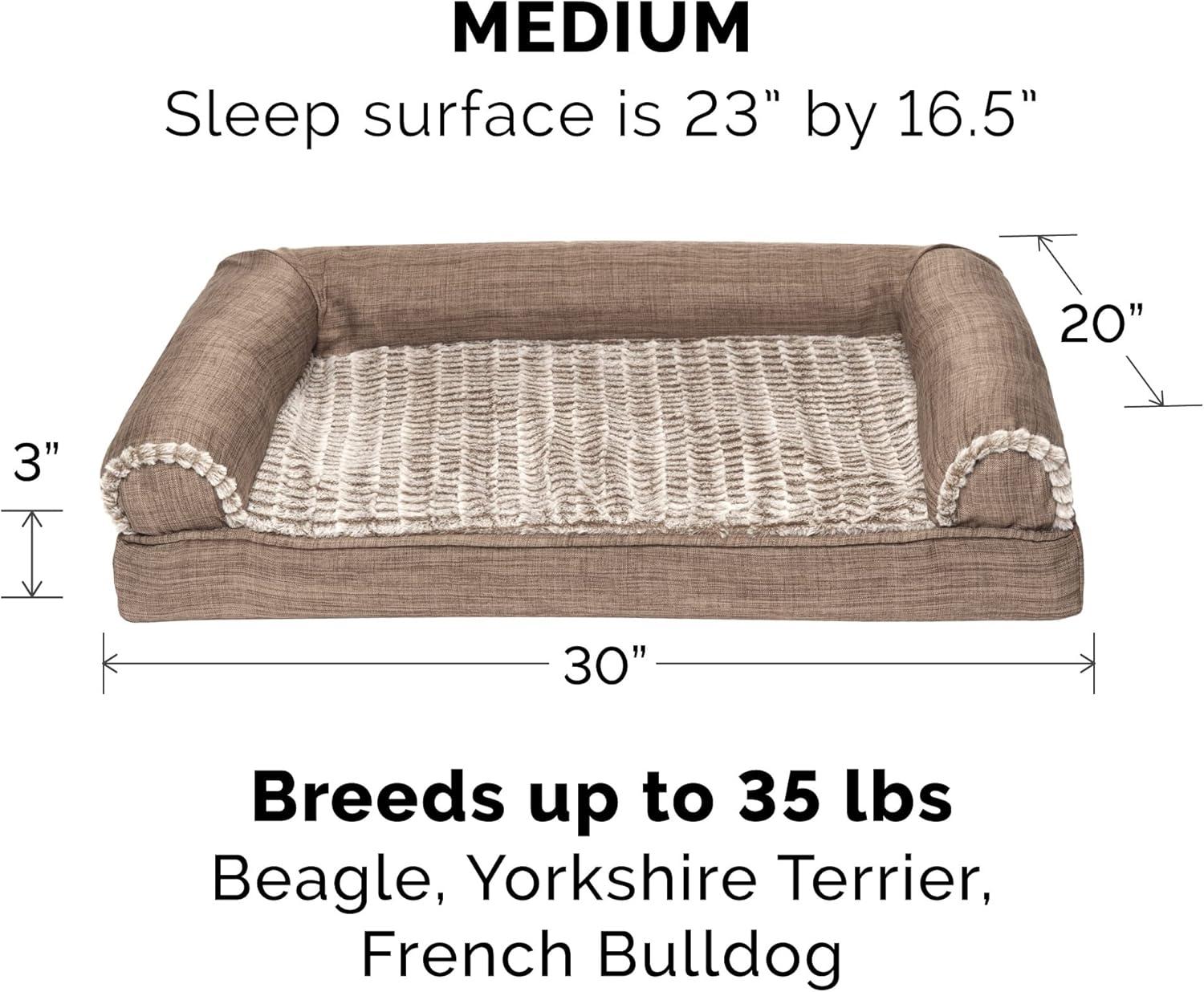 Luxe Fur & Performance Linen Sofa Bed