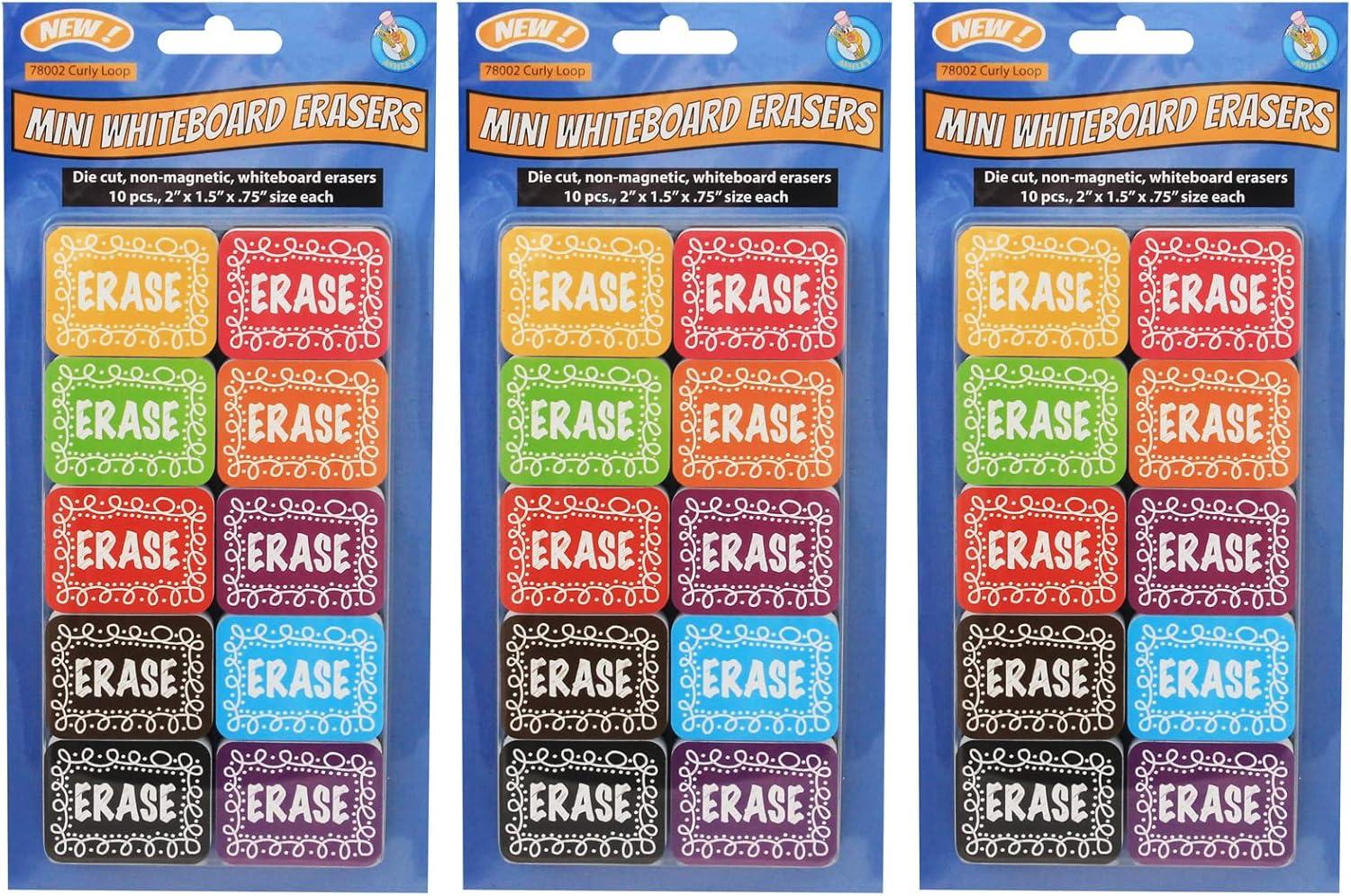 Ashley Productions Ashley Productions Plastic / Acrylic 30 Dry-Erase Board Eraser (Set of 3)