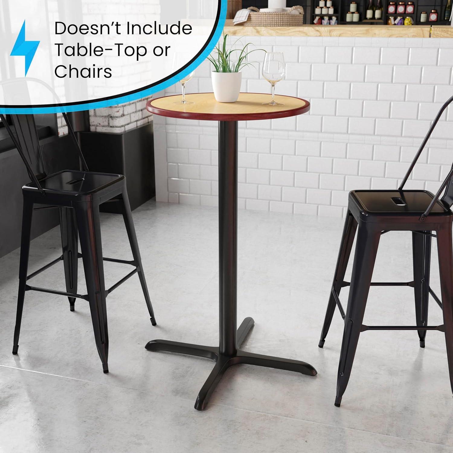Flash Furniture Beverly 22" x 22" Restaurant Table X-Base with 3" Dia. Bar Height Column