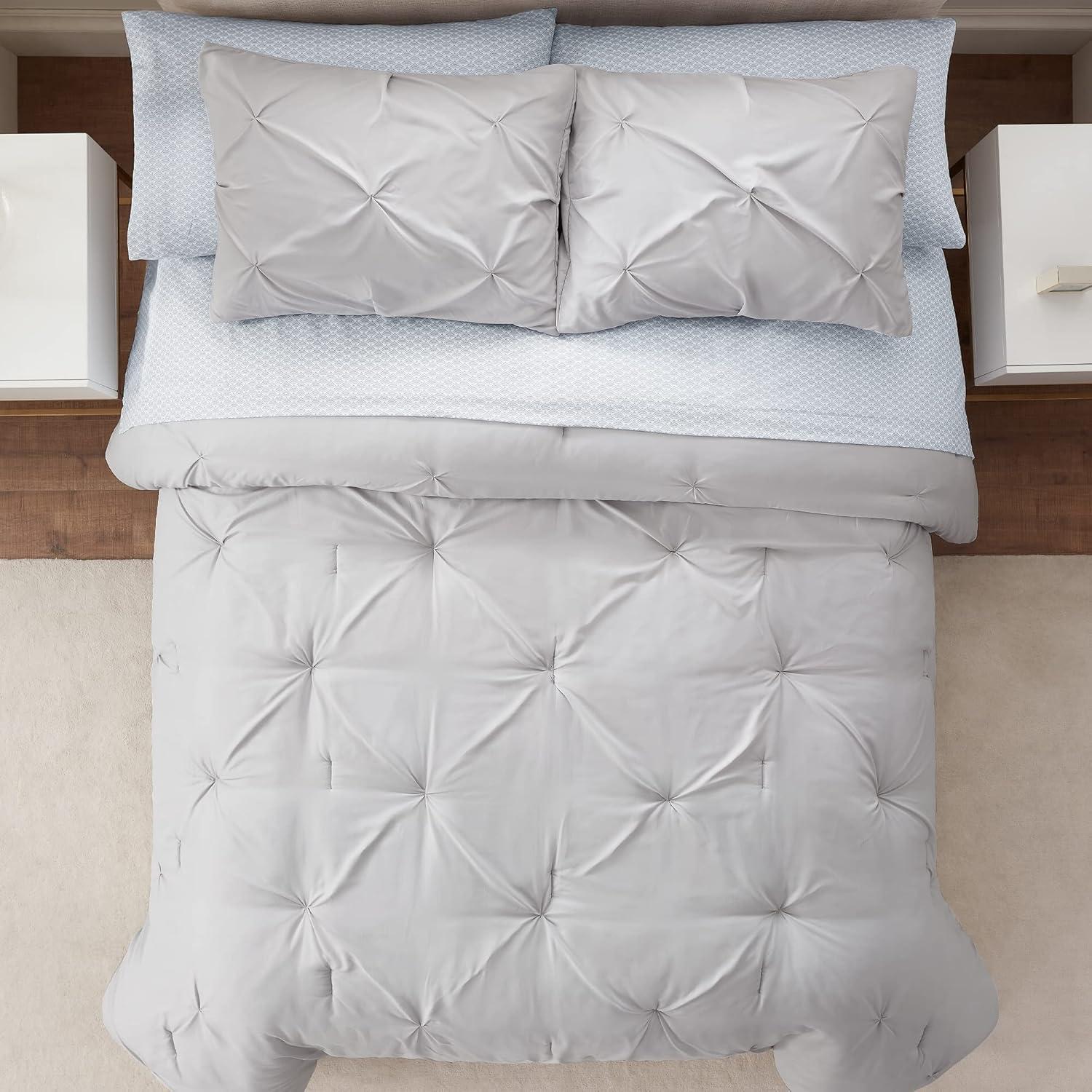 Serta Serta Simply Clean Microfiber Pleated 7 Piece Comforter Set