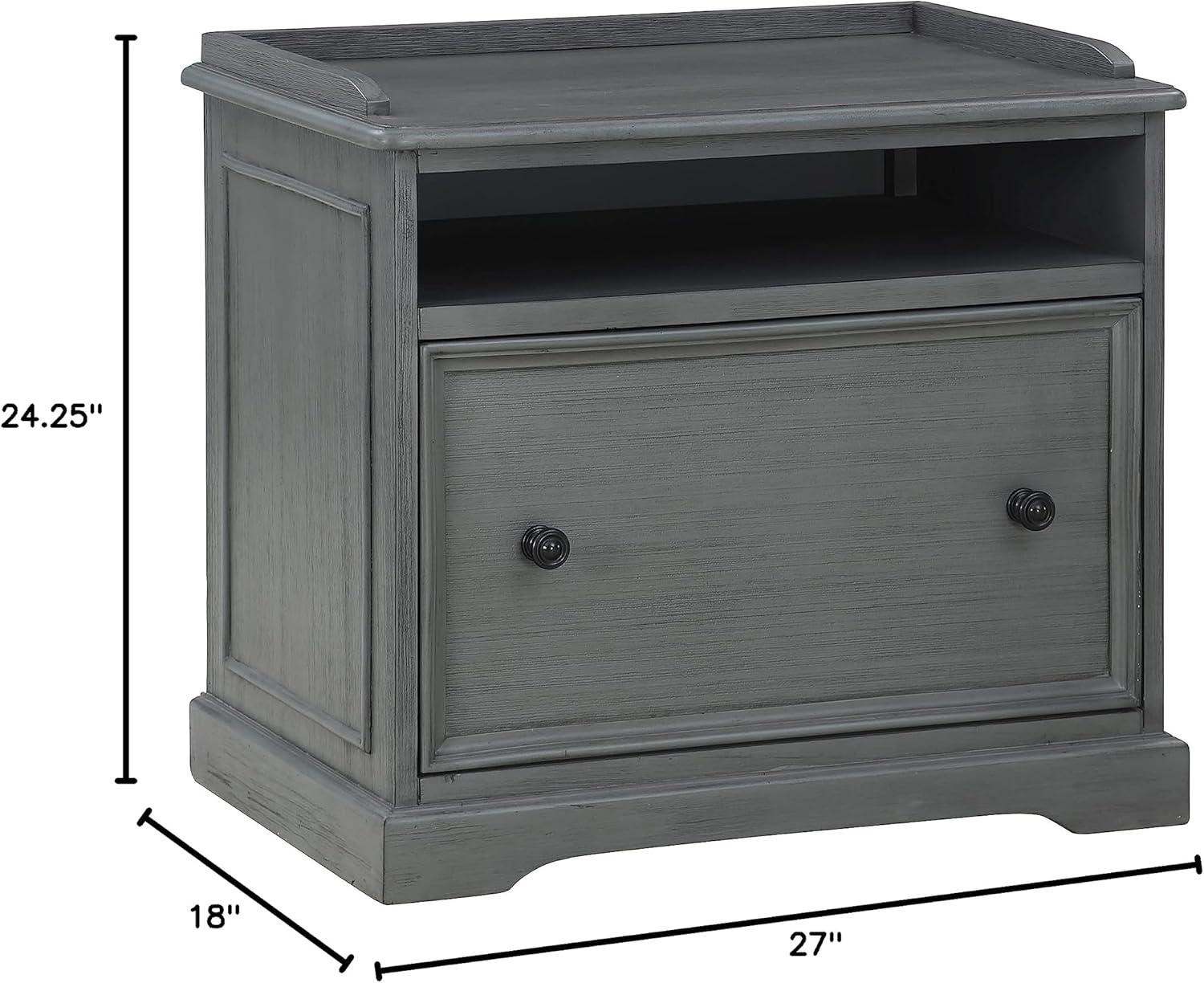 Country Meadows Engineered Wood File Cabinet in Plantation Gray