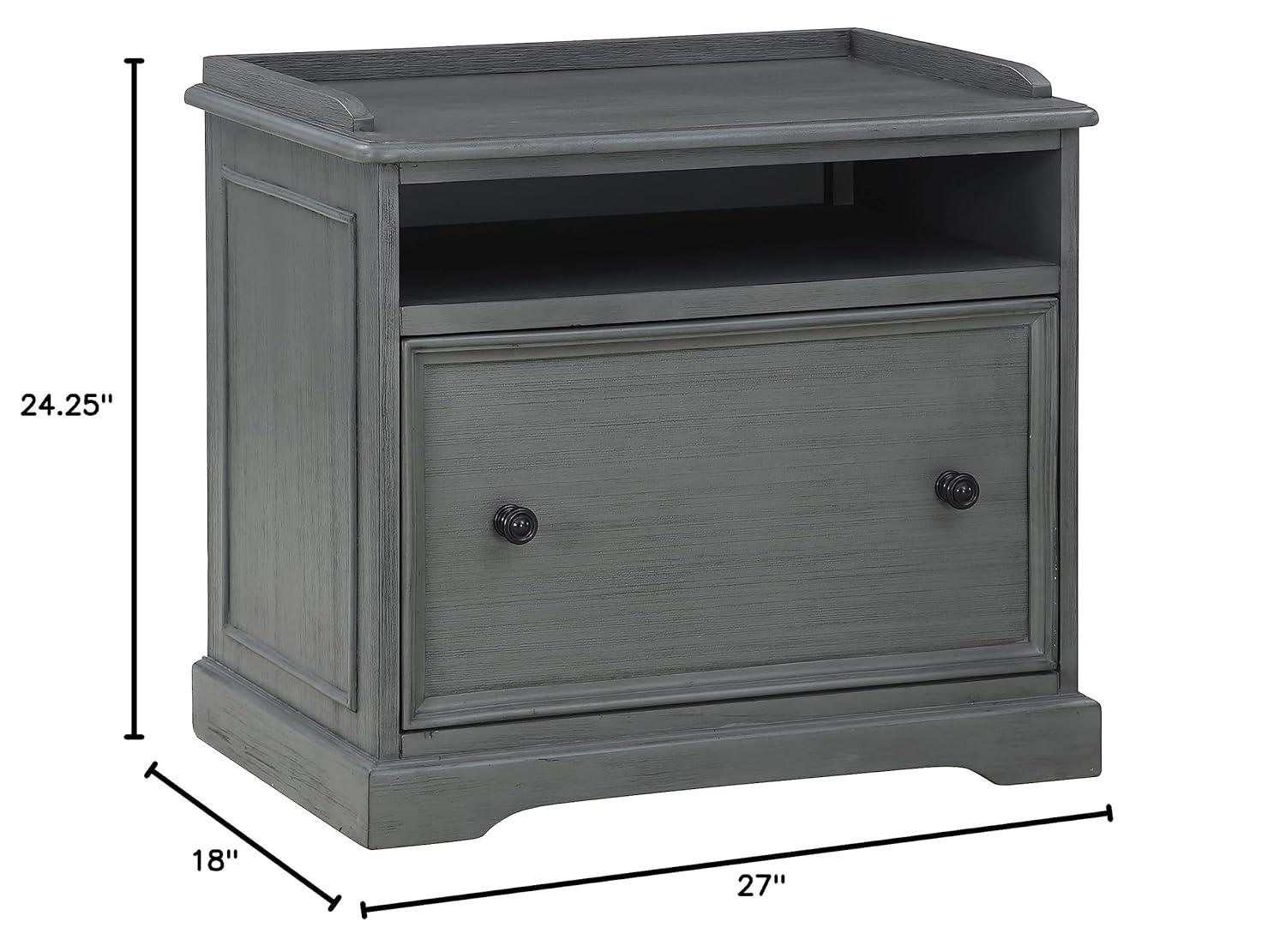 Country Meadows Engineered Wood File Cabinet in Plantation Gray