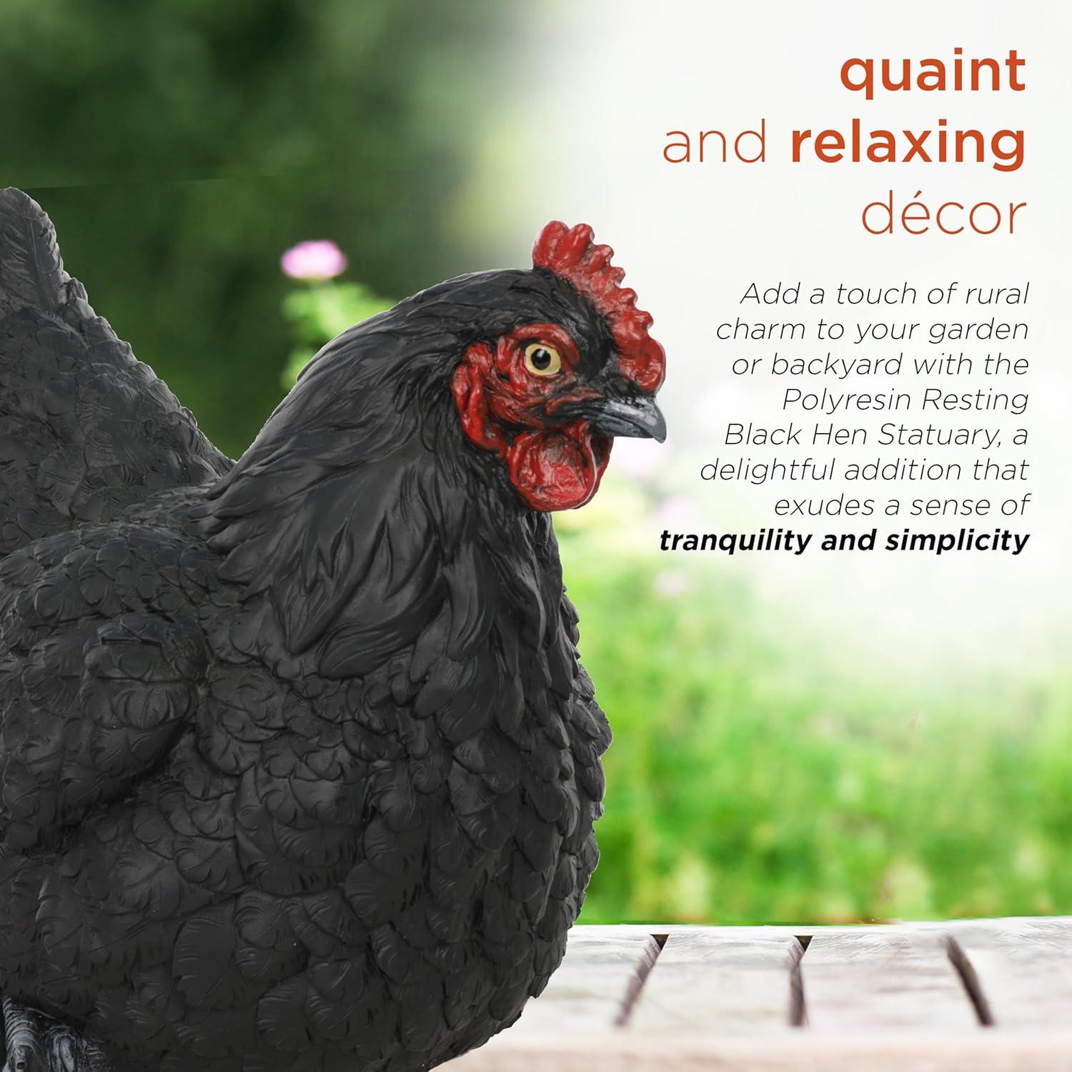 Alpine 8"H Indoor/Outdoor Resting Hen Garden Statue