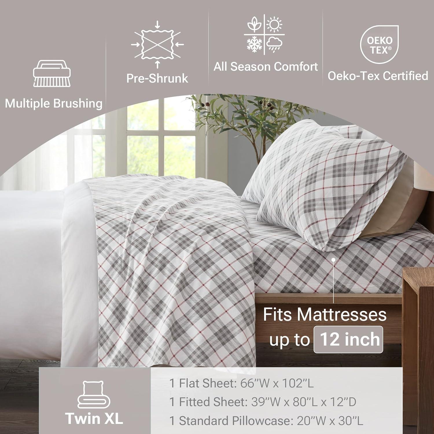 Madison Park Cozy Flannel 100% Cotton Sheet Set