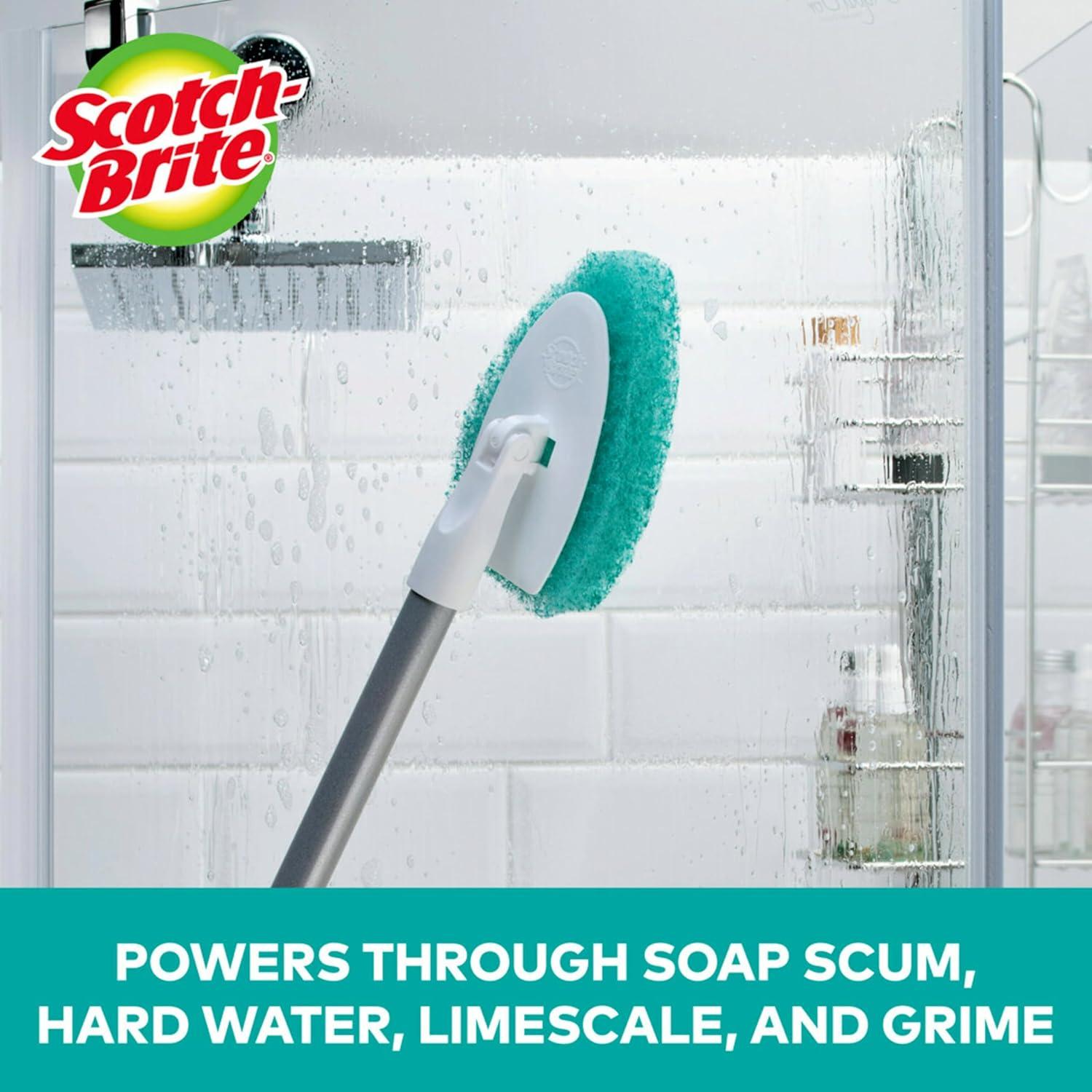 Scotch-Brite Extendable Tub & Tile Scrubber Kit, 1 Handle and 3 Non-Scratch Scrubber Pads