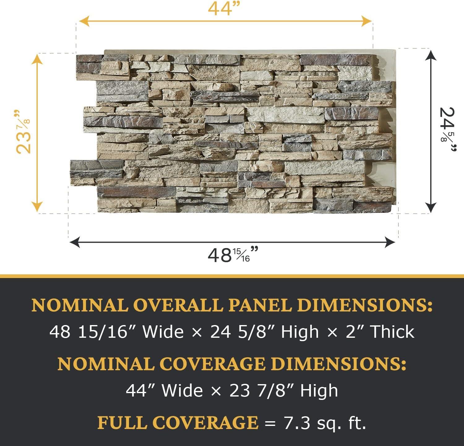 Faux Stacked Stone 3D Textured Wall Panel Sample | Sedona | 8"L x 8"H | Sample Size | Ocean Mist