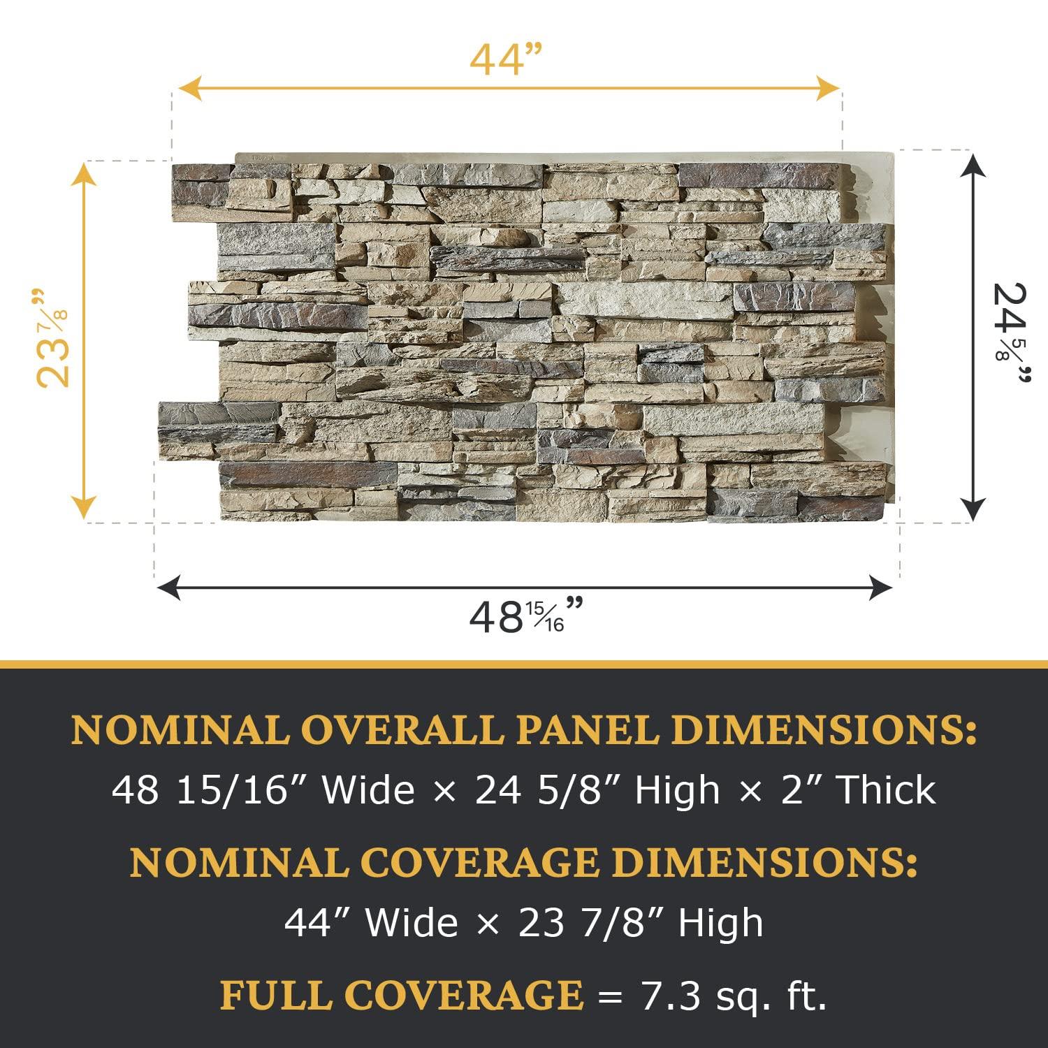 Sedona Faux Stone Gray and Beige Wall Panel