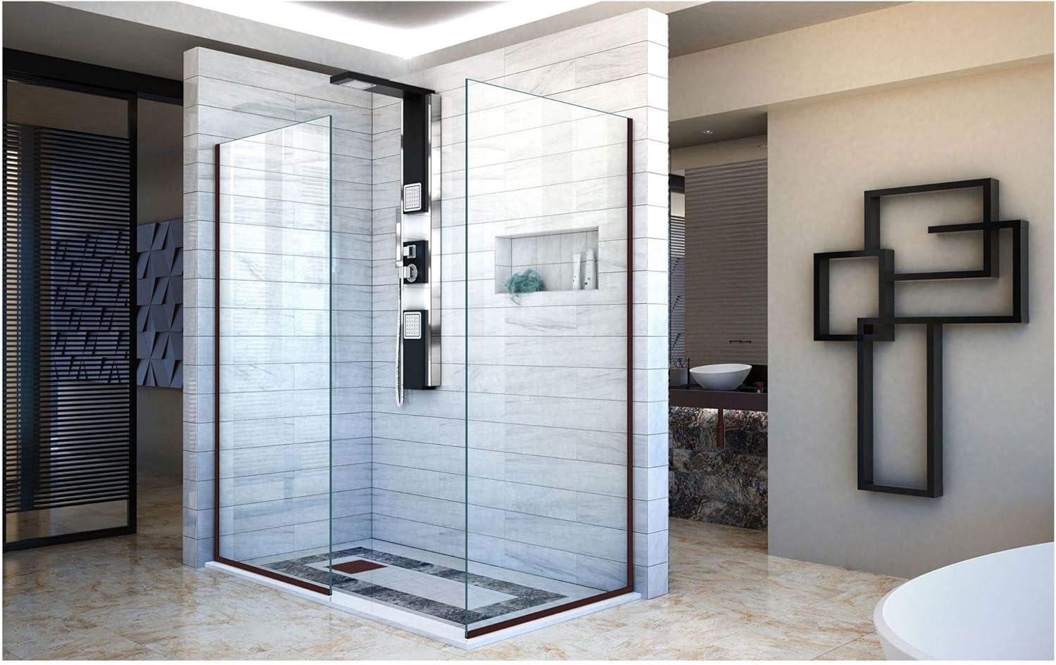 Linea 30" W x 72" H Frameless Fixed Glass Panel