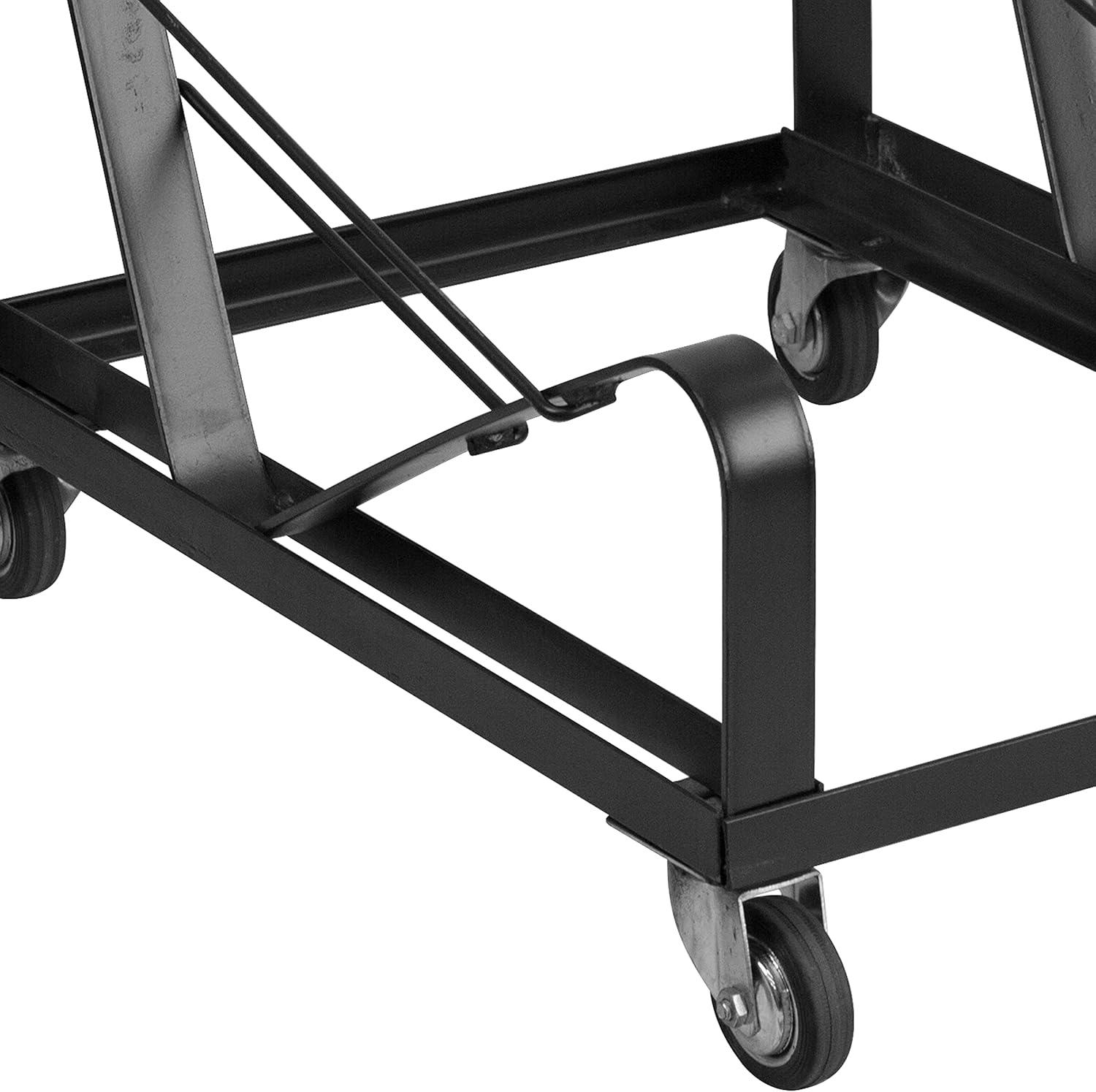 Flash Furniture Celeste Black Steel Heavy Duty Sled Base Stack Chair Dolly - Chair Truck (Set of 2)