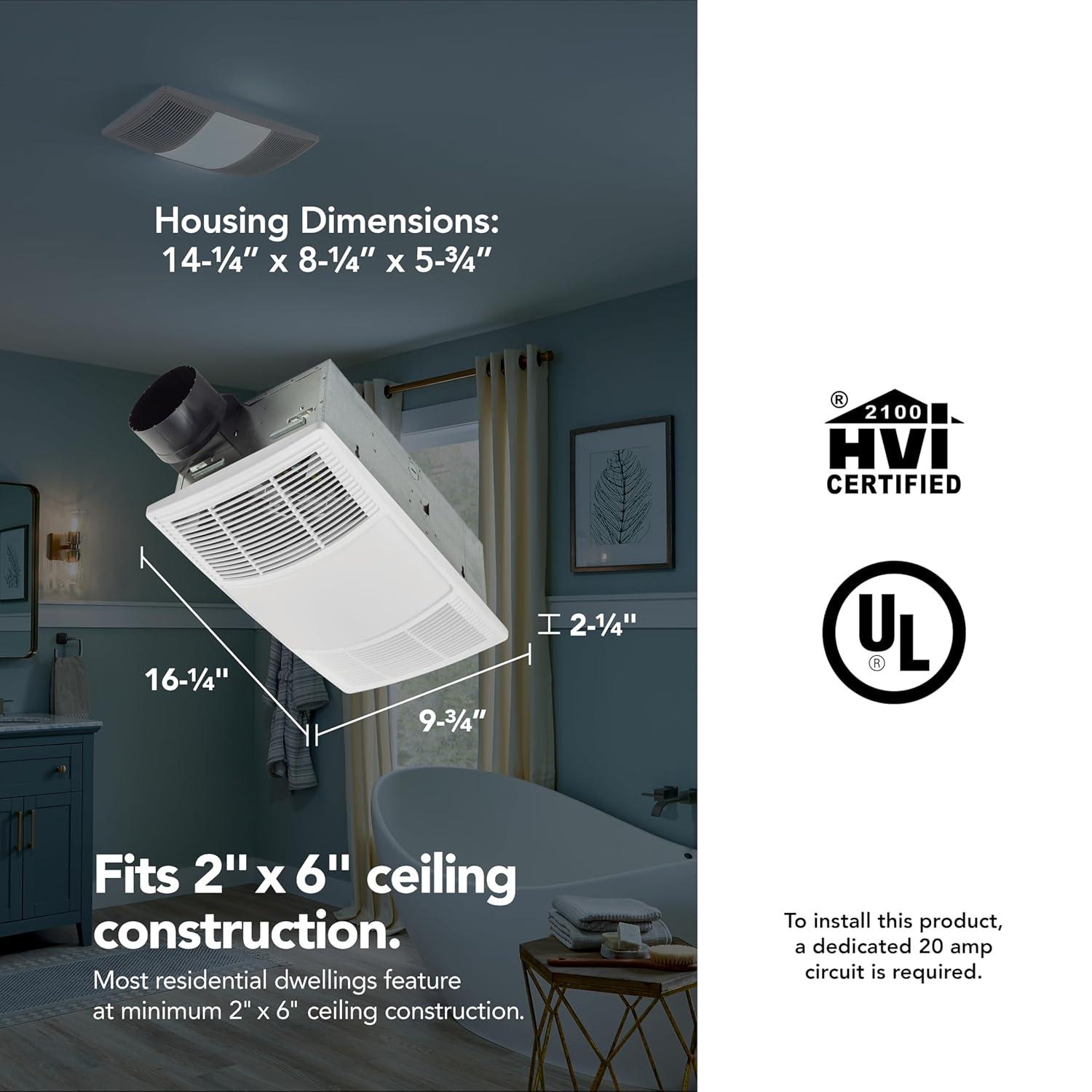 Broan NuTone BHFLED80 80 CFM Bathroom Fan