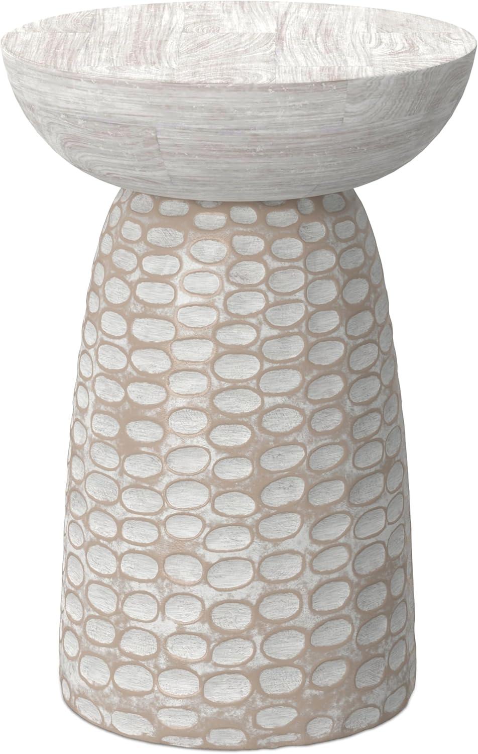 Dakota Fields Solid Mango Wood Contemporary Accent Table with Textured Finish, Fully Assembled