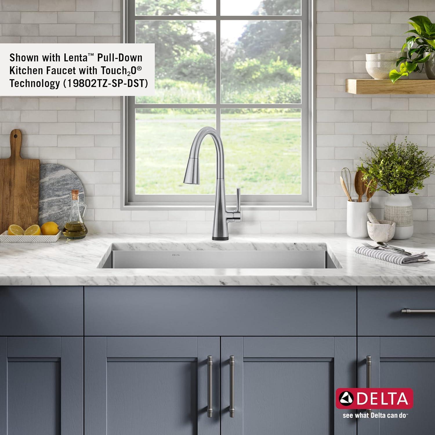 Delta Lenta™ 32" L Undermount 16 Gauge Stainless Steel Double Bowl Kitchen Sink with Accessories