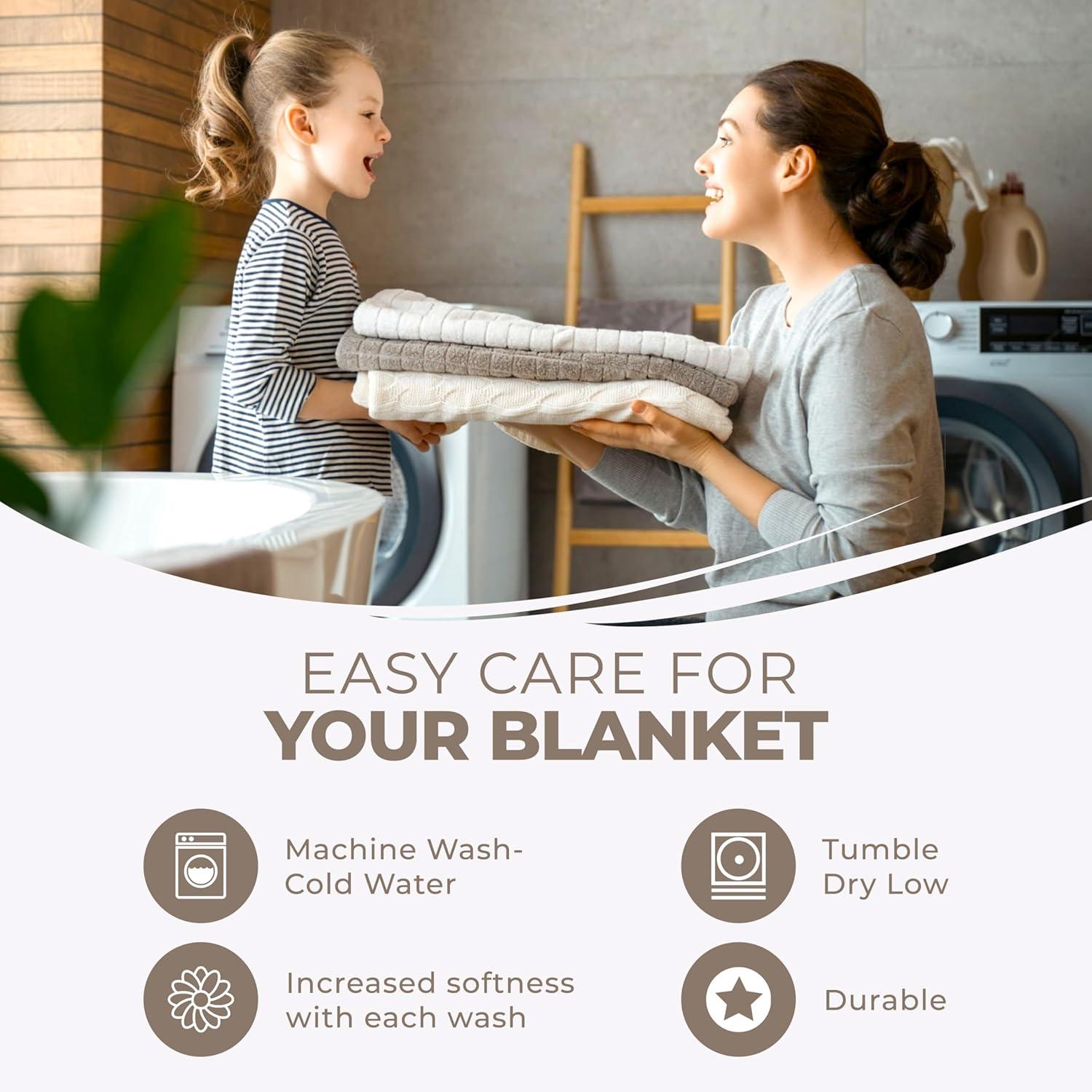 Superior Basketweave All-Season Cotton Blanket, Full/Queen, Khaki