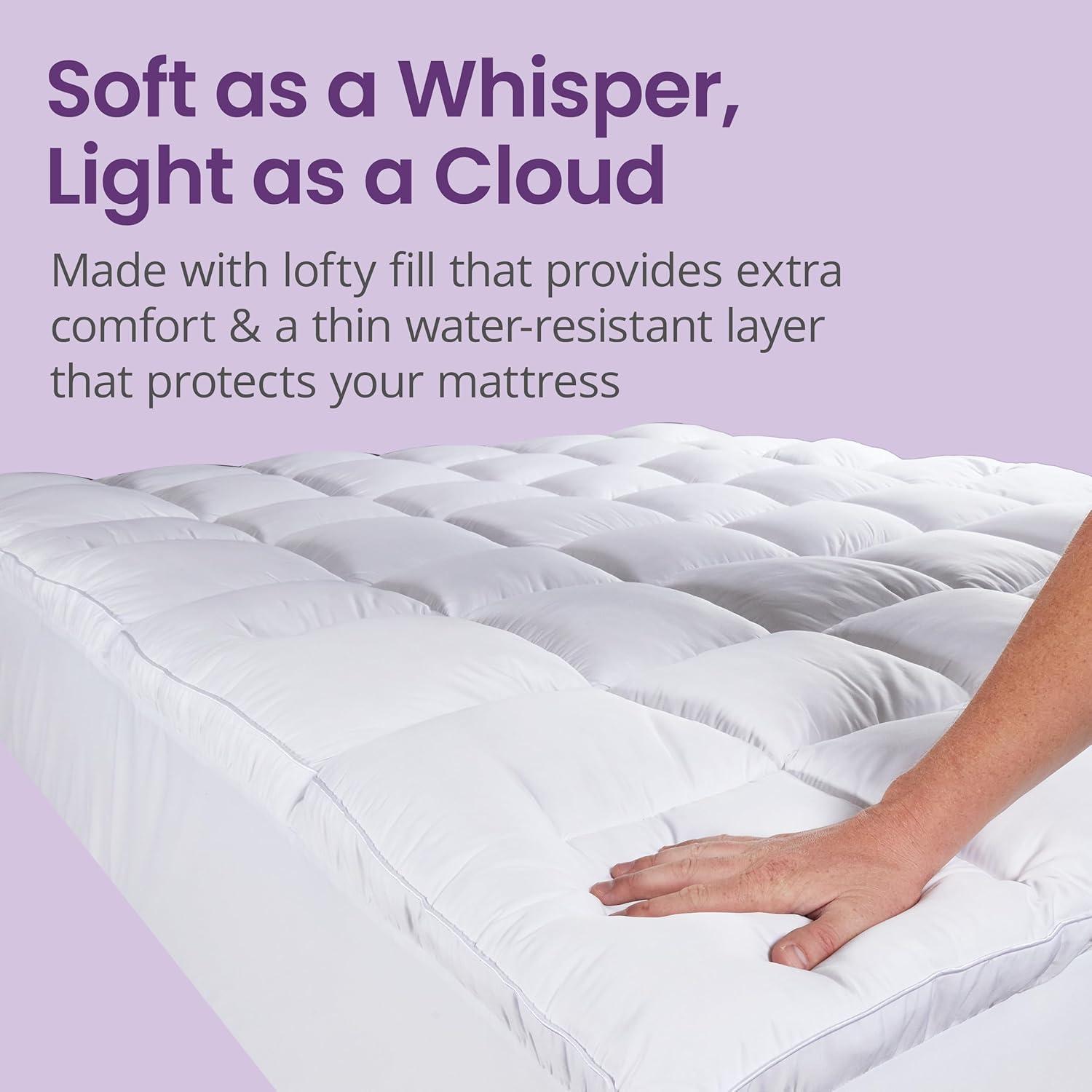 SafeRest CloudGuard - Twin Size Hybrid Mattress Protector & Pad (Extra Padded) - Waterproof Quilted Pillow Top Mattress Cover - Thick, Plush & Fitted Mattress Topper for Bed