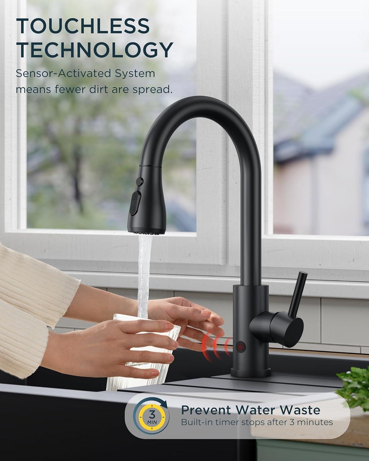 ARCORA ARCORA Stainless Steel  Single Handle Pull-Down Sprayer Kitchen Faucet Set with Touchless Sensor AR7100301B-DC