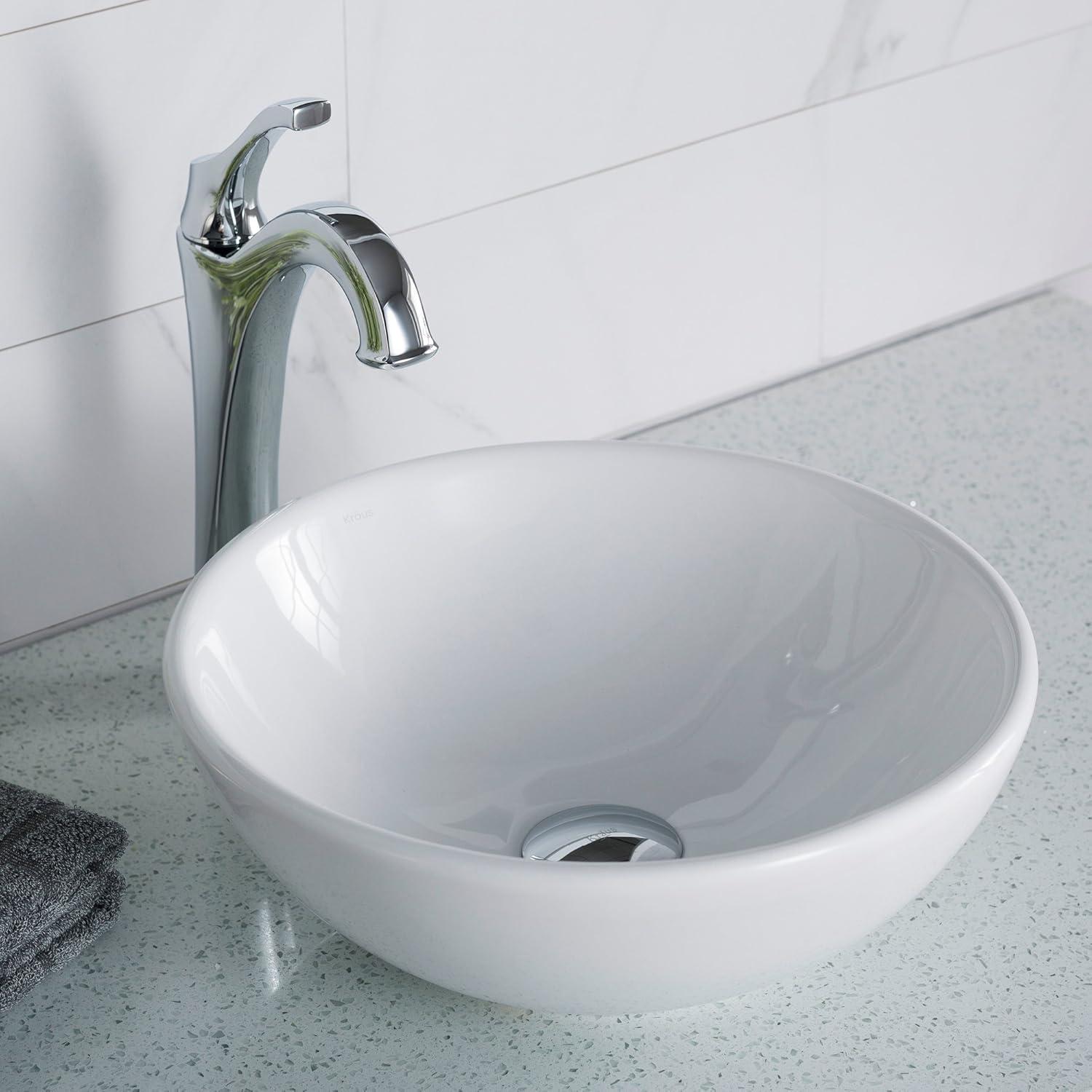 Thin ceramics Circular Vessel Bathroom Sink