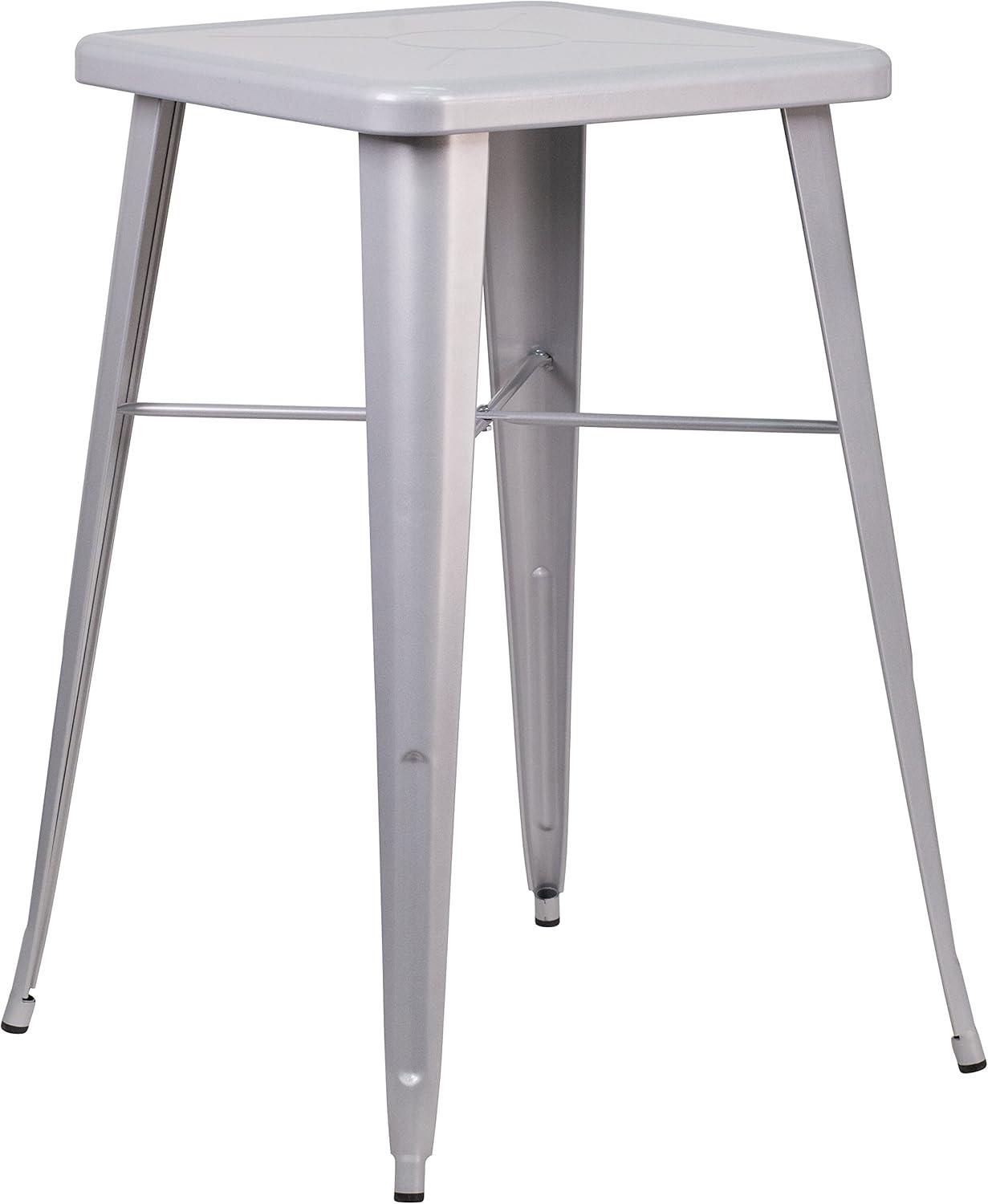 Flash Furniture Commercial Grade 23.75" Square Metal Indoor-Outdoor Bar Height Table