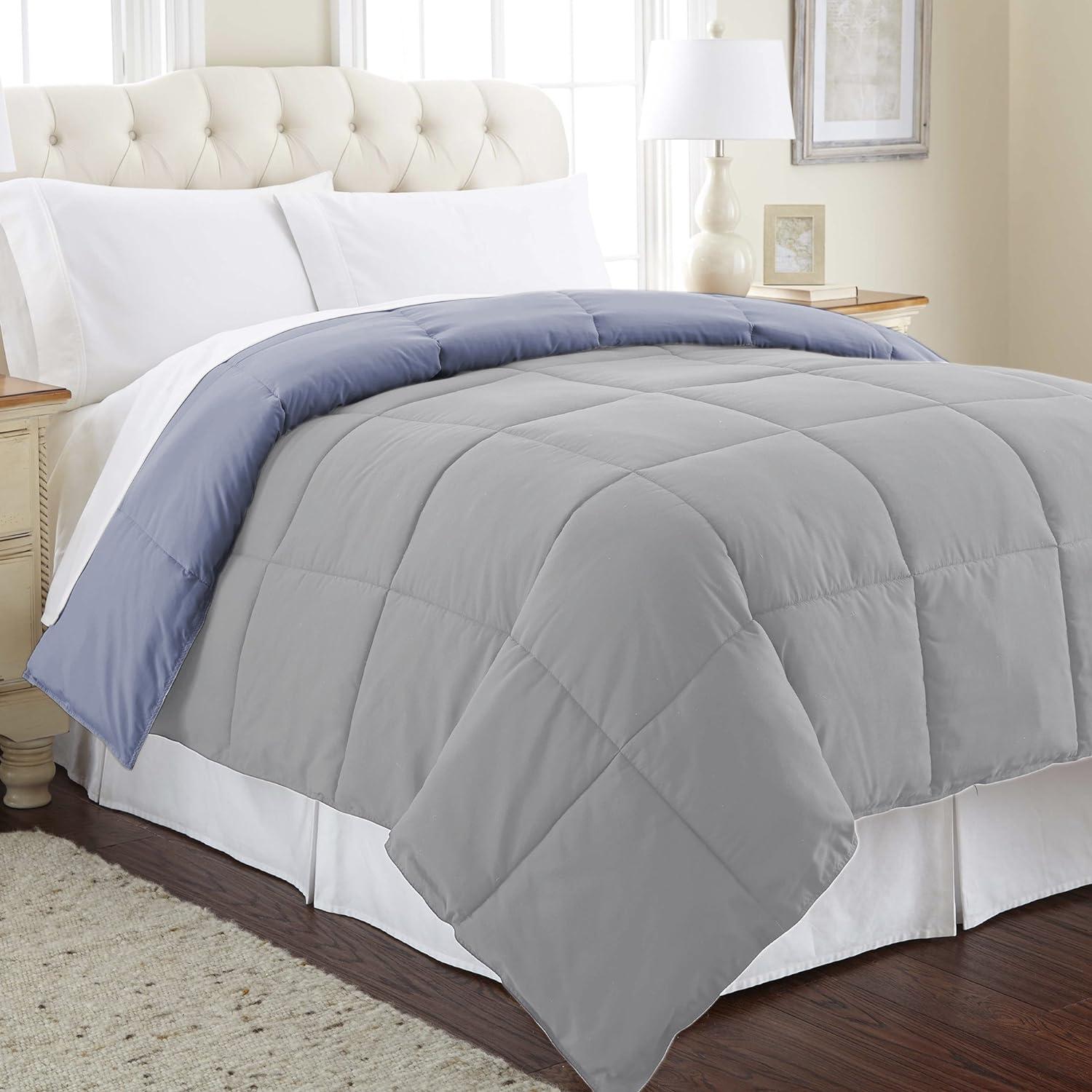 Modern Threads Sanctuary by PCT Down Alternative Microfiber Quilted Reversible Comforter & Duvet Insert - Soft, Comfortable Alternative to Goose Down - Bedding for All Seasons