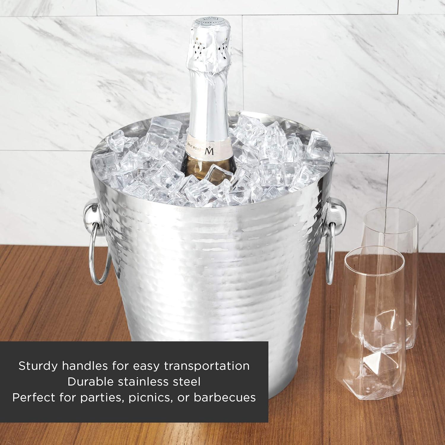 Admiral Irving Stainless Steel Hammered Ice Bucket