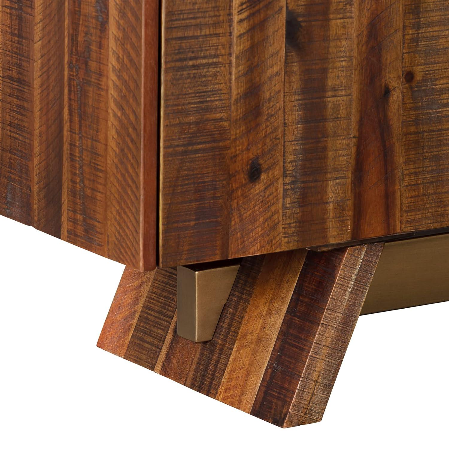 Picadilly 4 Door Sideboard Buffet in Acacia Wood and Concrete