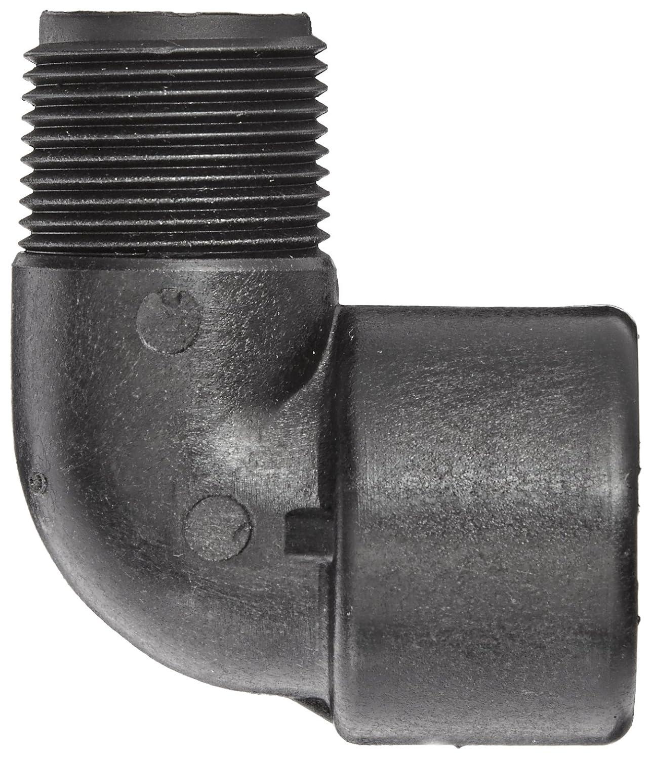 Banjo SL075-90 Polypropylene Pipe Fitting, 90 Degree Street Elbow, Schedule 80, 3/4" NPT Female x NPT Male