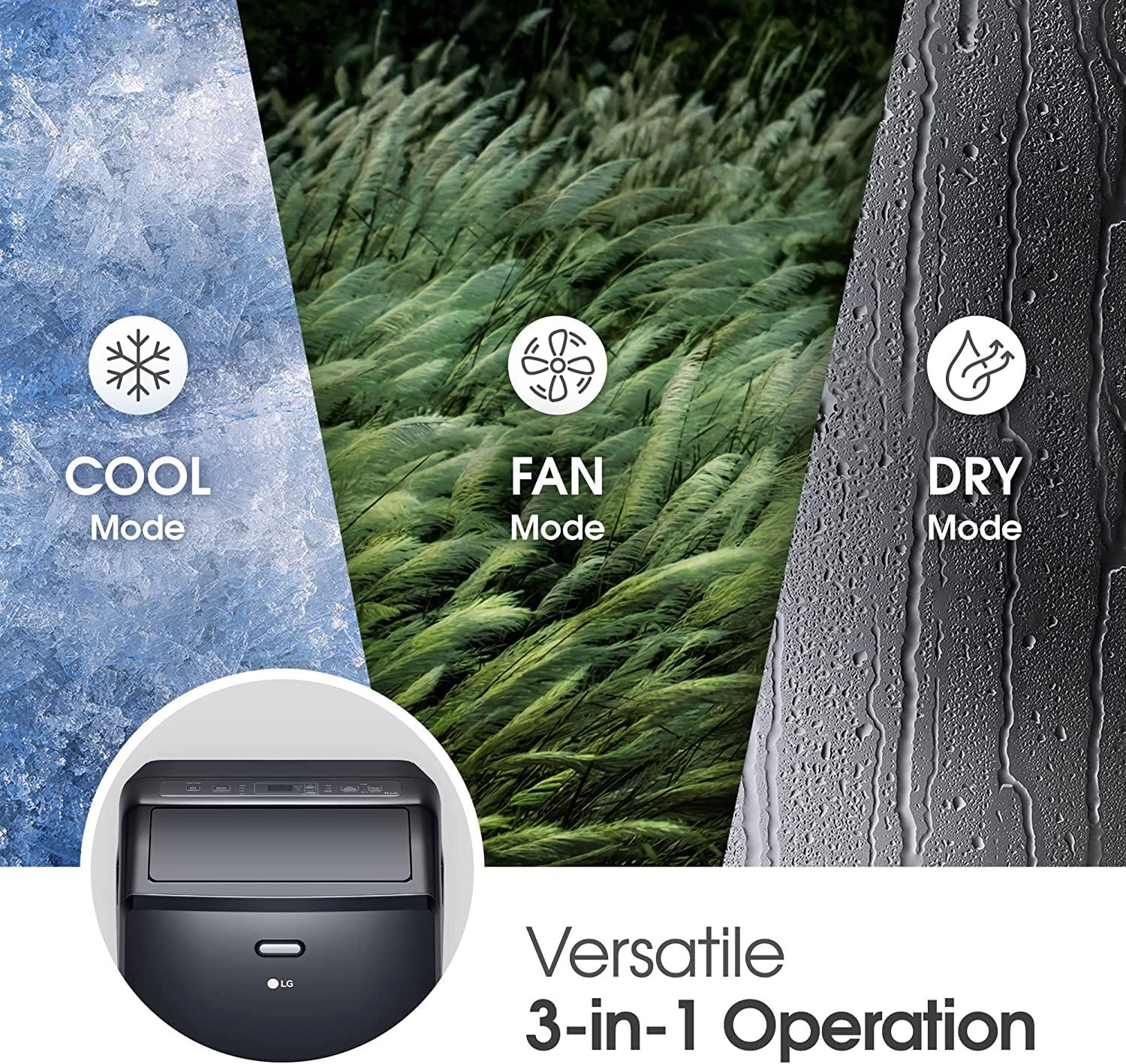 10,000 (DOE) BTU 115-Volt Portable Air Conditioner Cools 450 Sq. Ft. with Dehumidifier and Wi-Fi in Black