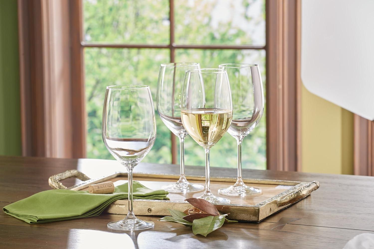 Tuscany Classics Clear Crystal White Wine Glass Set, 6 Count