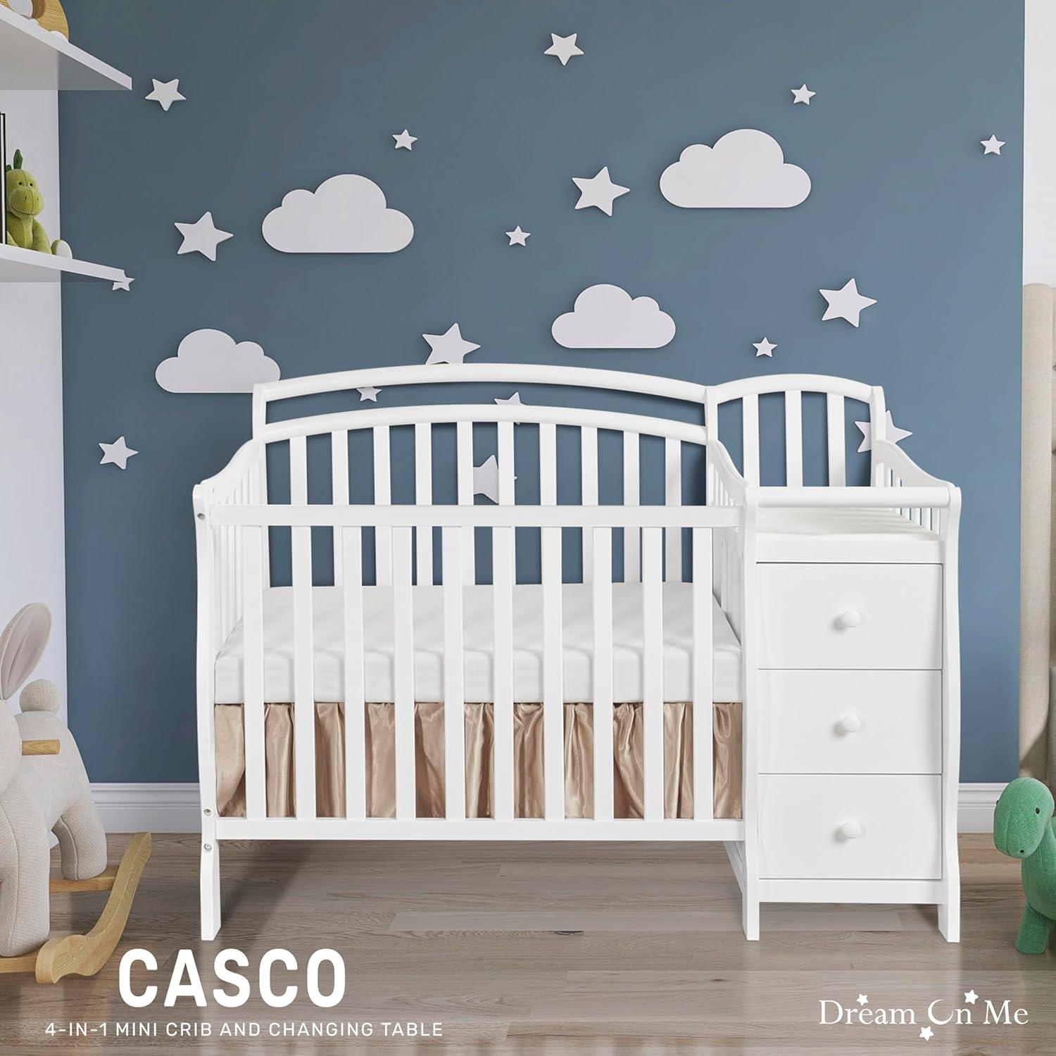 Dream On Me Caso 4-in-1 Mini Convertible Crib and Changer