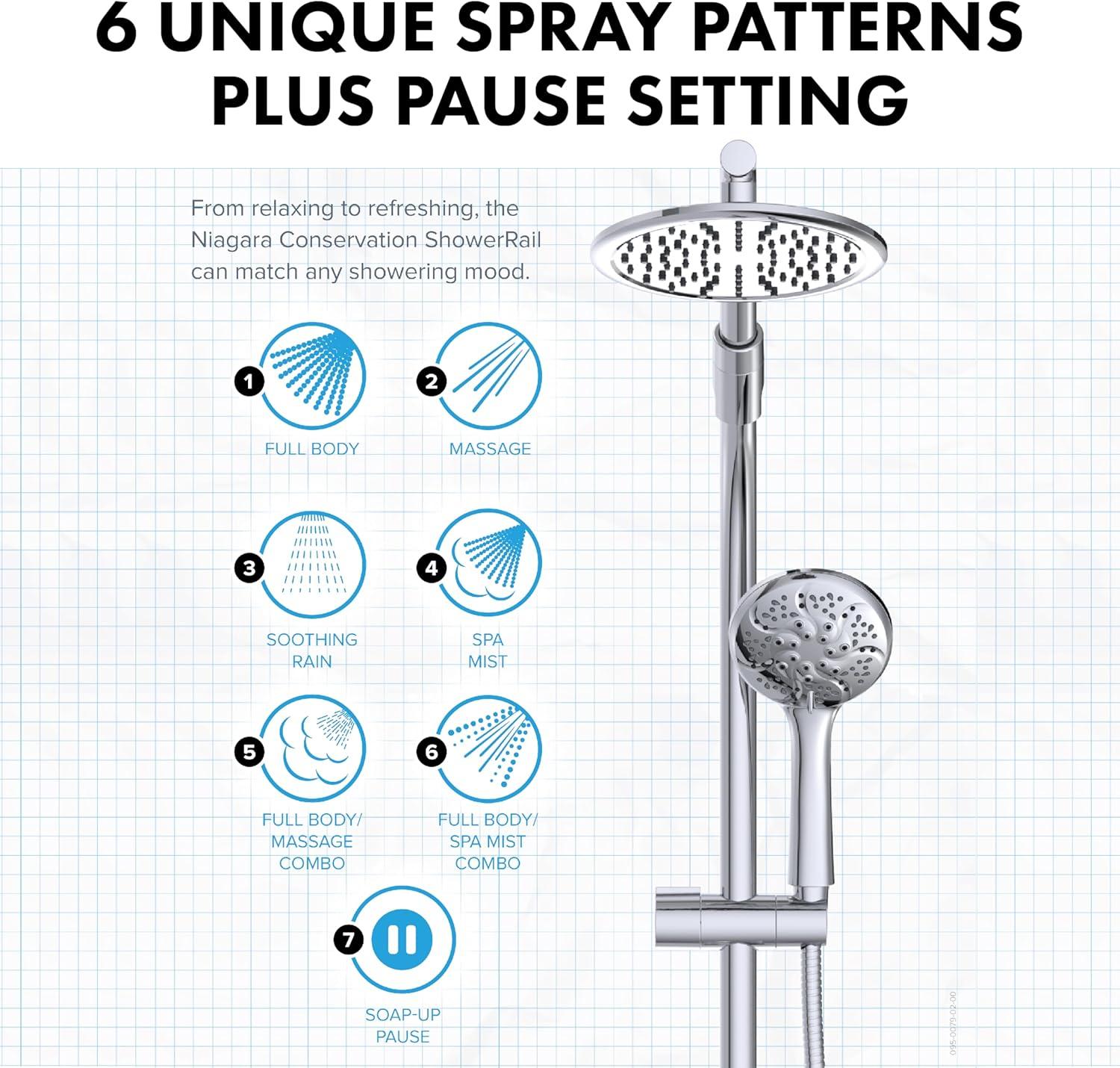 Chrome Dual Shower Head with Handheld Spray and Adjustable Height