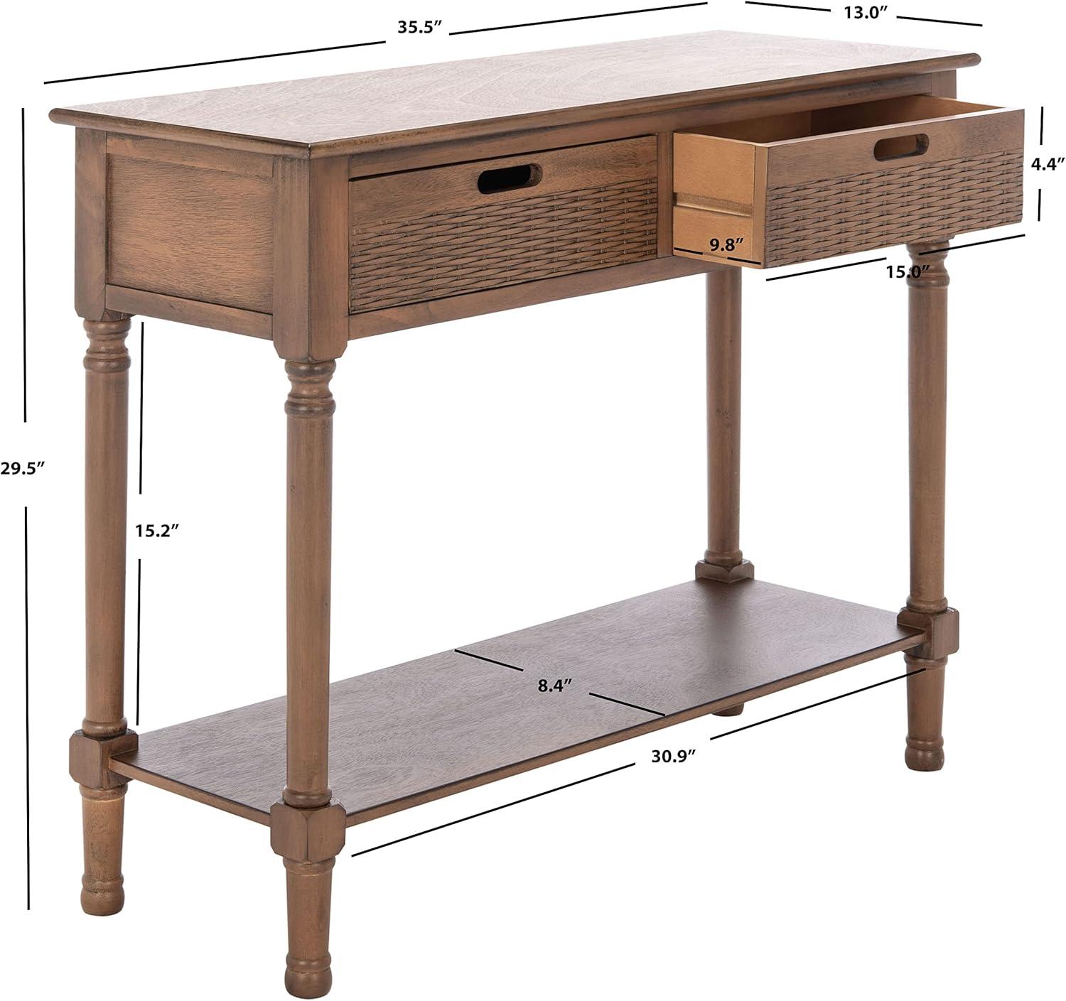 Landers 2 Drawer Console Table - Brown - Safavieh