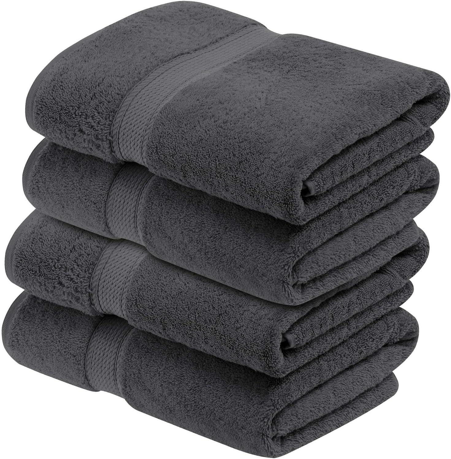 Charcoal Egyptian Cotton 4-Piece Bath Towel Set