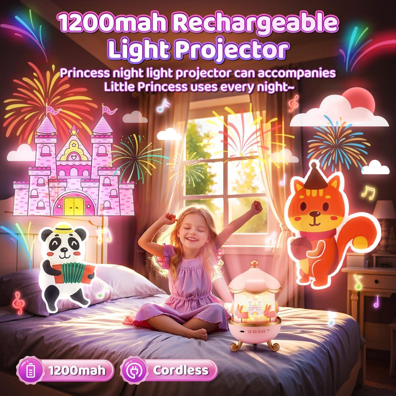 One Fire Night Light Projector, 15 Sound Machine Star Projector for Kids Room,15 Films Star Light Projector 3-9 Year Old Girl Gifts Toys,Brightness Baby Night Lights for Nursery Kawaii TIK Tok Trend