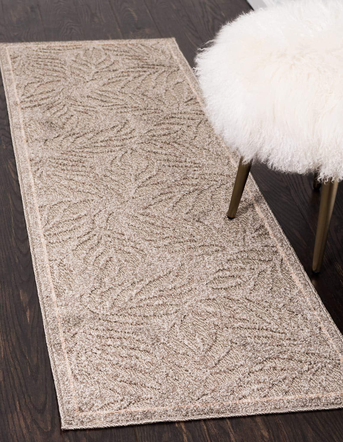 Unique Loom 8' 0 x 10' 0 Gray Outdoor Botanical Augusta Area Rug