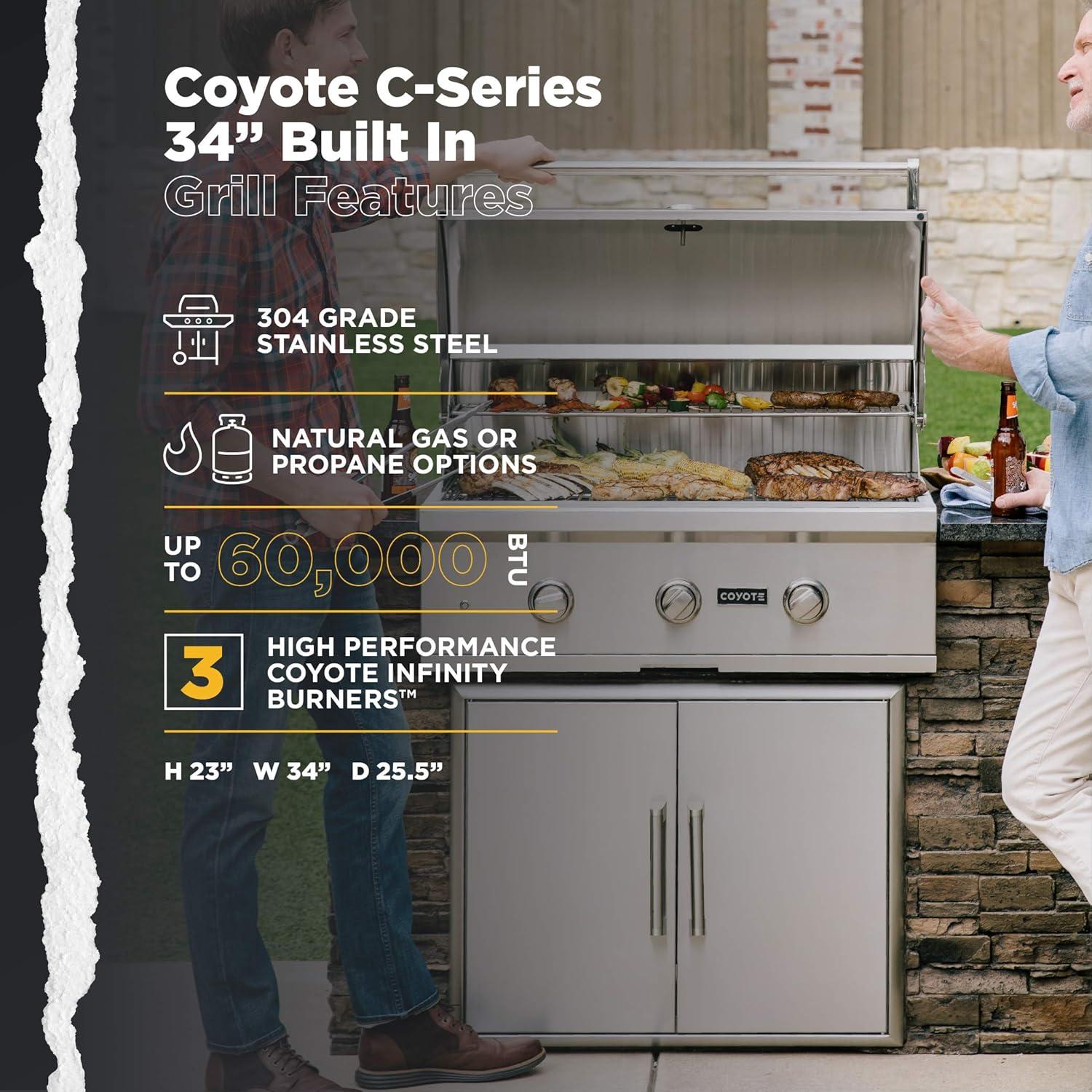 Coyote Grills 3 - Burner Built-In Gas Grill