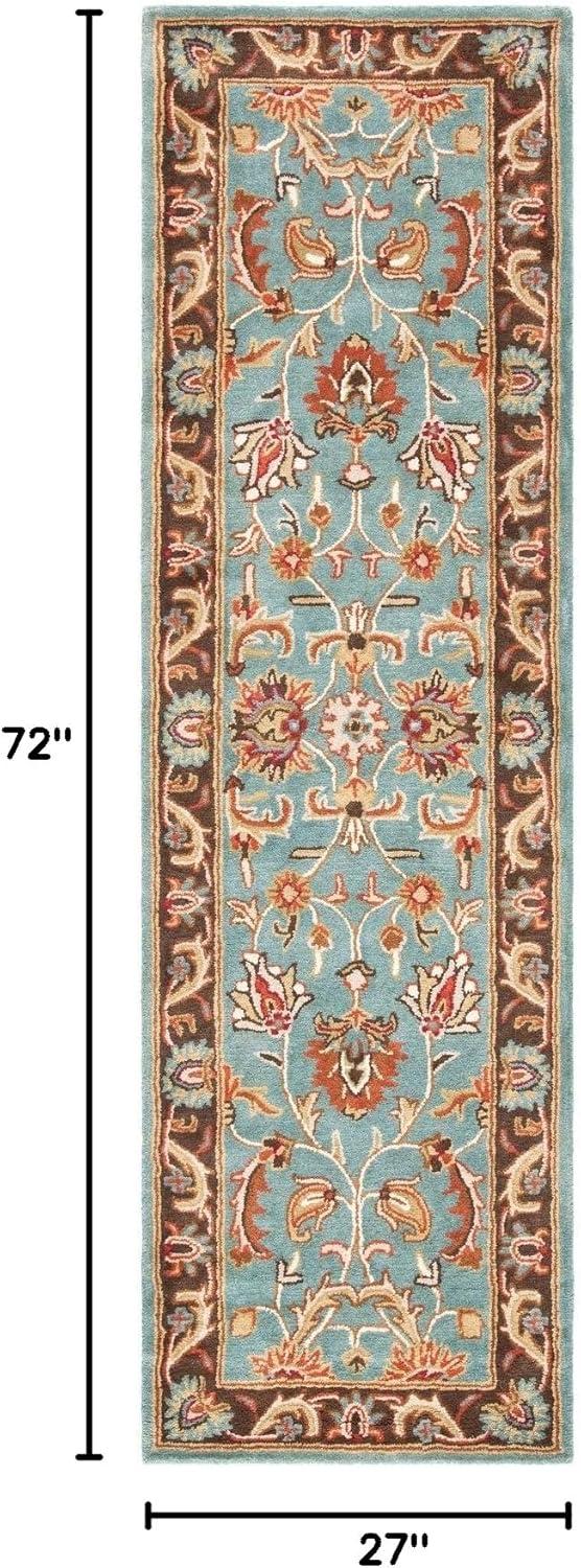 Heritage HG812 Hand Tufted Runner Rug - Blue/Brown - 2'3"x6' - Safavieh.