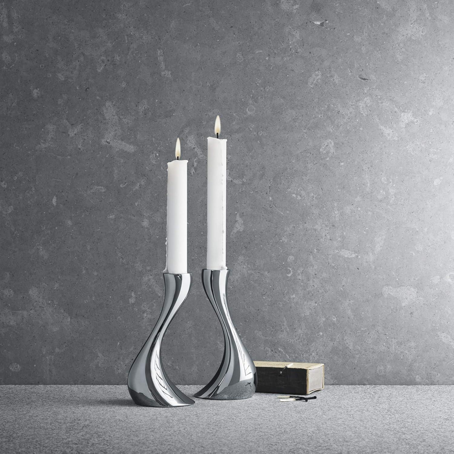 Cobra Stainless Steel Candlestick (Set of 2)