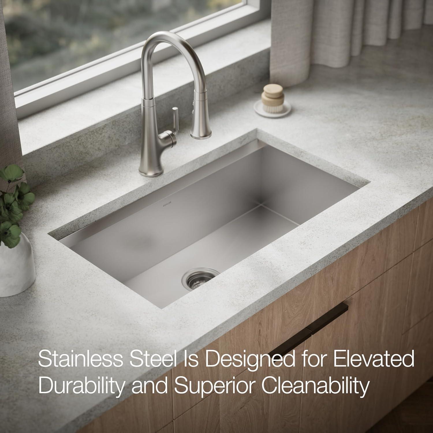 Task 33" x 22" Top-Mount/Undermount Single-Bowl Workstation Kitchen Sink With Accessories