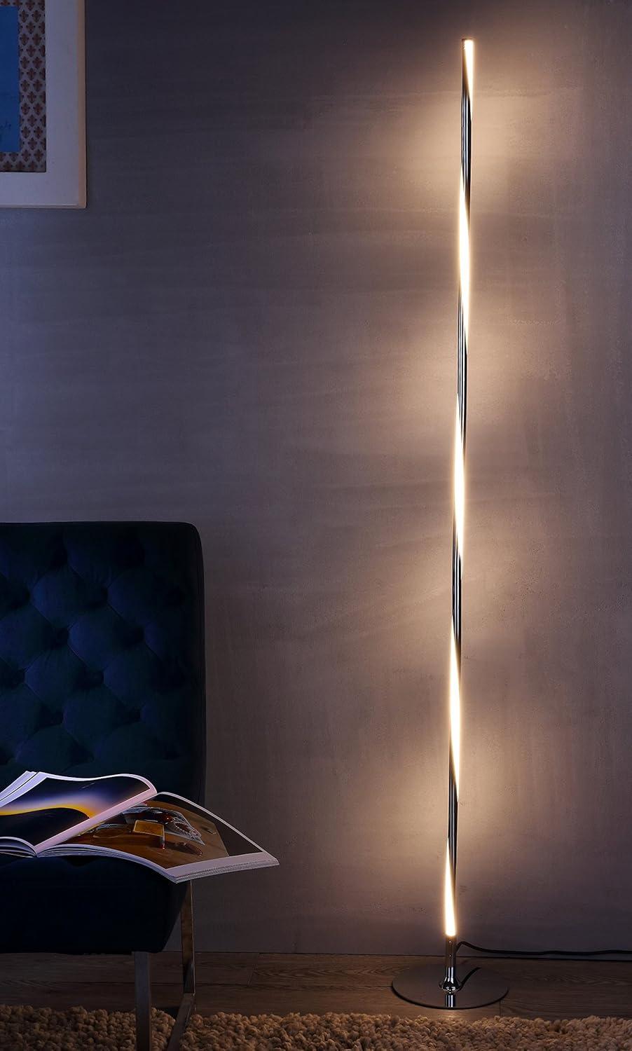 Tall Chrome LED Integrated Arc Floor Lamp