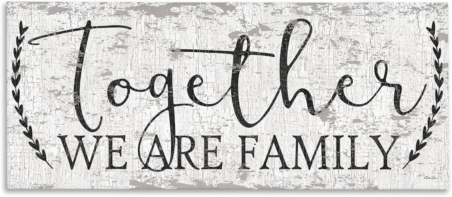 Distressed White Canvas Family Quote Wall Art, 10" x 24"