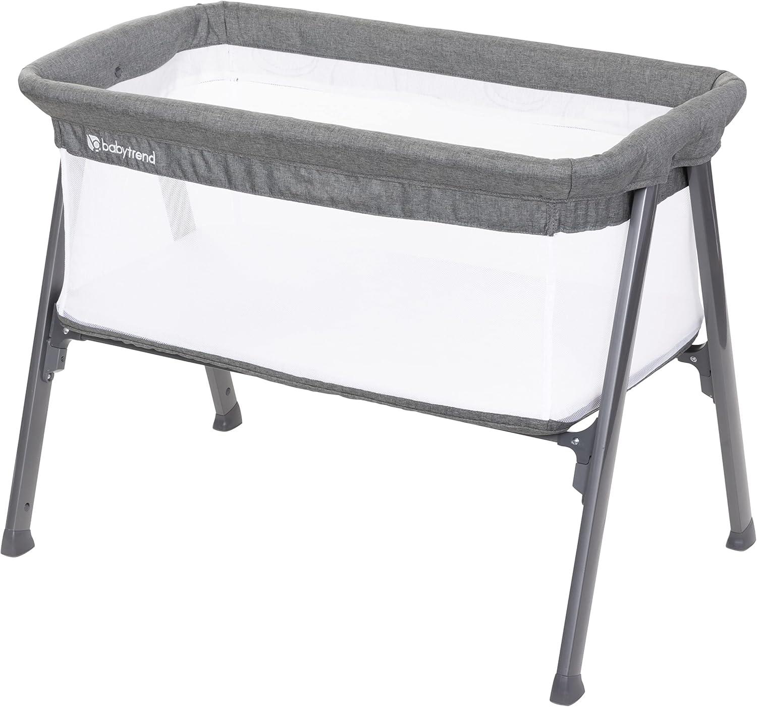 Baby Trend Lil Snooze Large Bassinet PLUS (With Canopy, Hang Toys, Vibrations, Melodies)