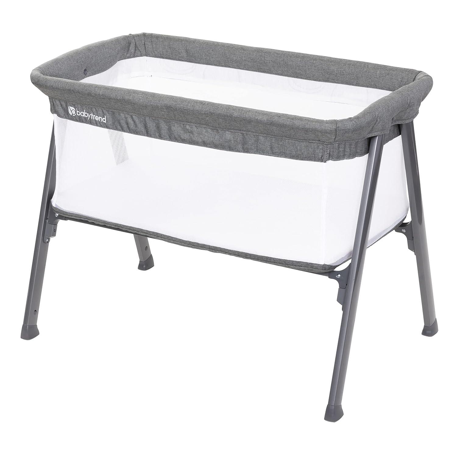 Baby Trend Lil Snooze Large Bassinet PLUS (With Canopy, Hang Toys, Vibrations, Melodies)