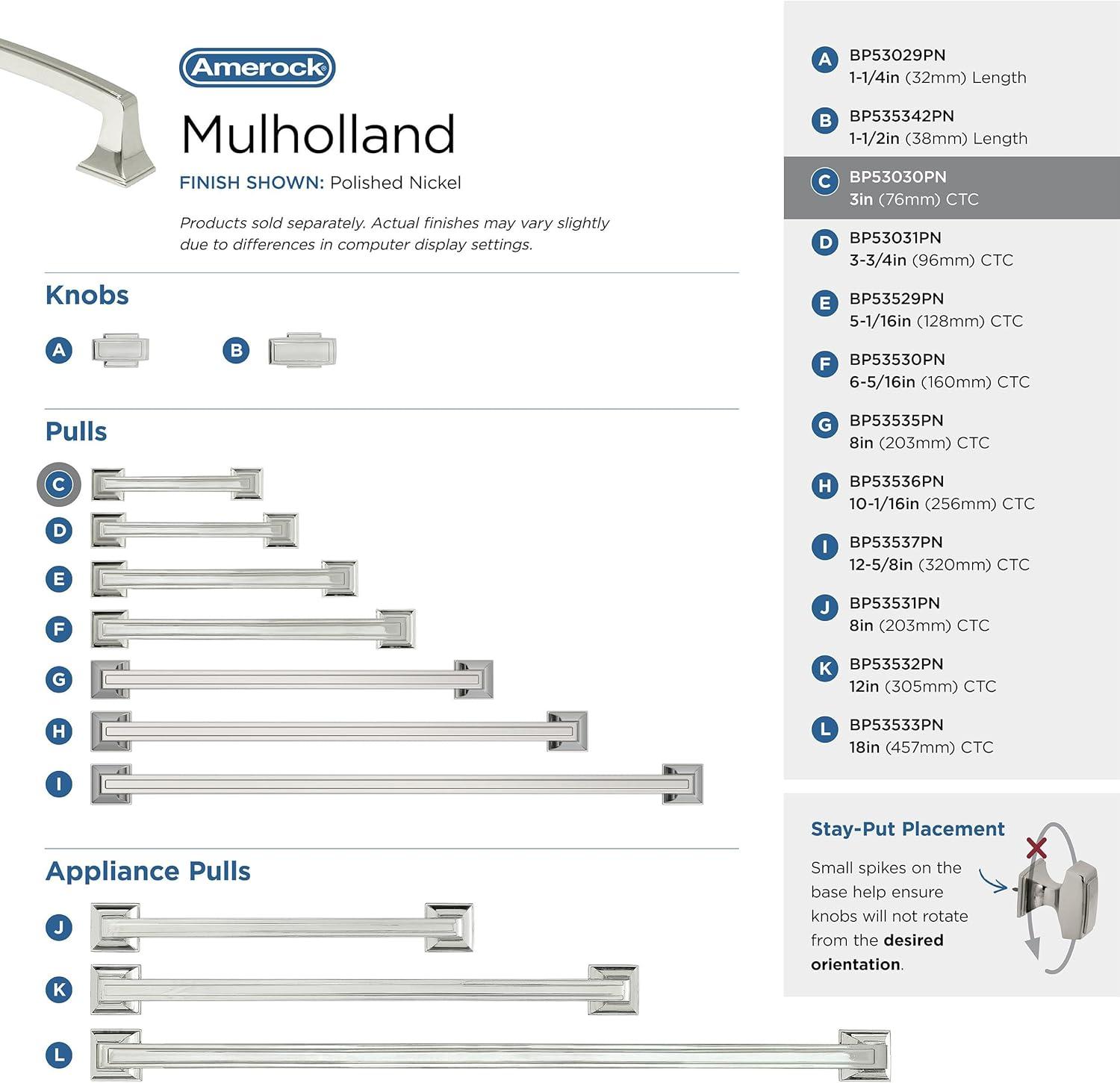 Mulholland 3" Center to Center Bar Pull