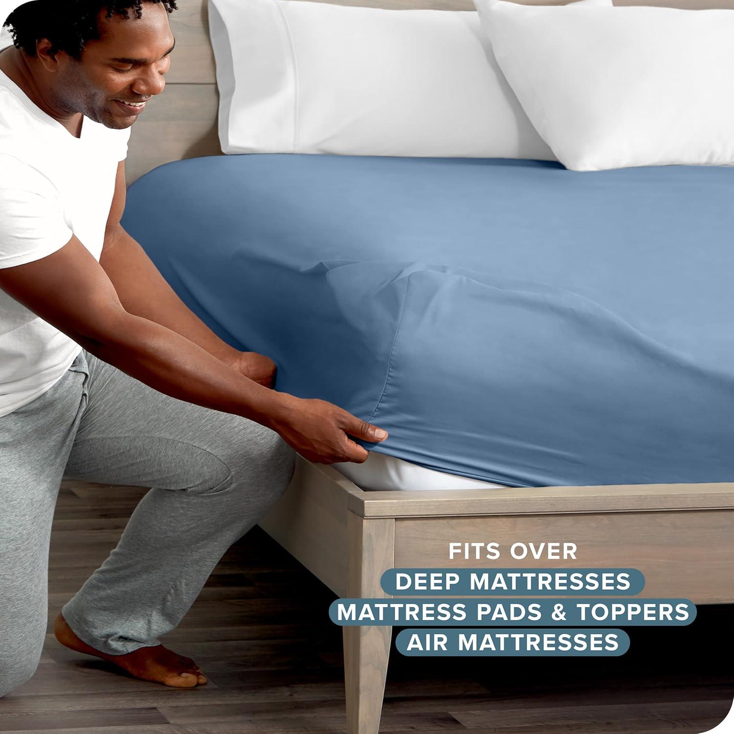 Bare Home 24" Extra Deep Pocket Microfiber Fitted Sheet