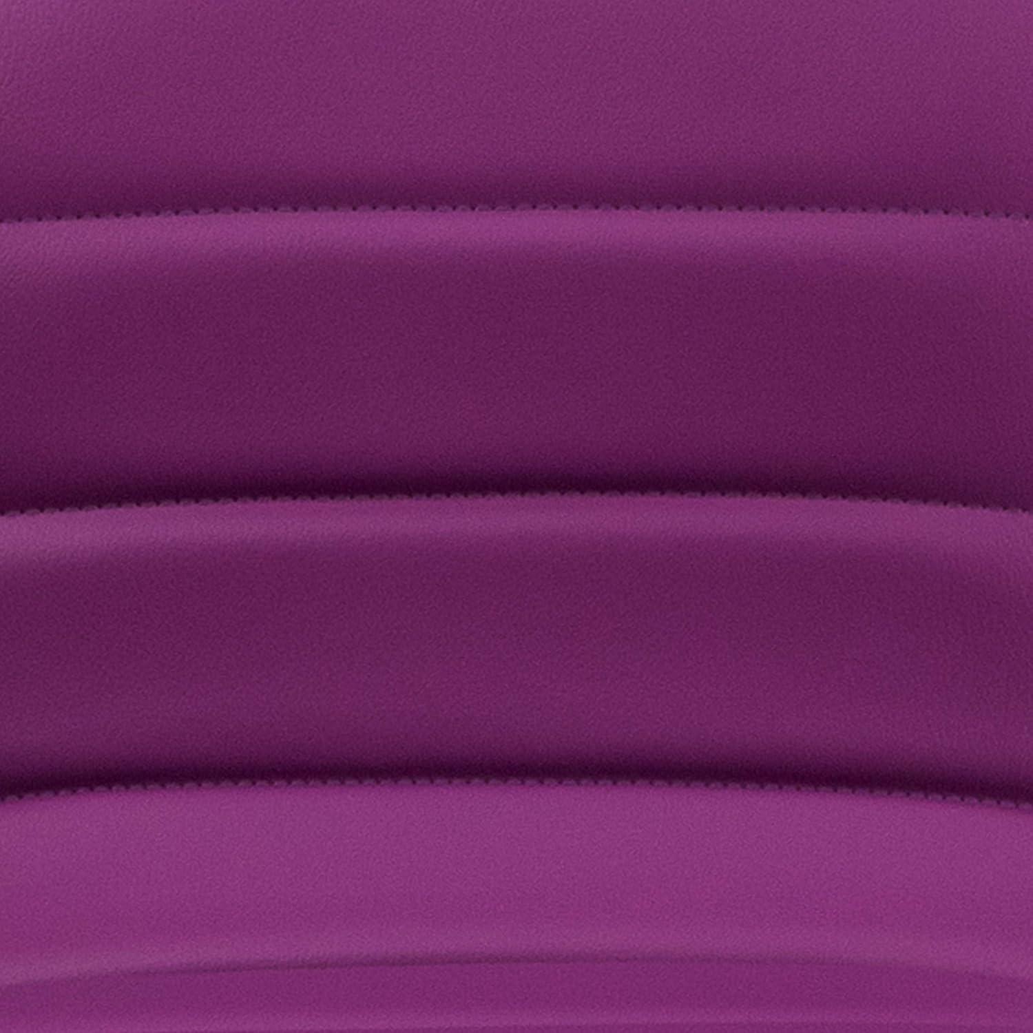 Flash Furniture Modern Purple Vinyl Adjustable Bar Stool with Back, Counter Height Swivel Stool with Chrome Pedestal Base